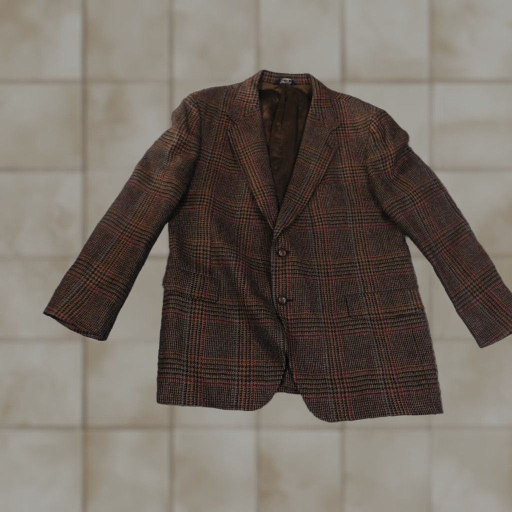 Vintage VINTAGE Kuppenheimer Blazer 46 Wool Tweed Mens Two-Button Single-Breasted Jacket Coat Size 46R - 1 Thumbnail