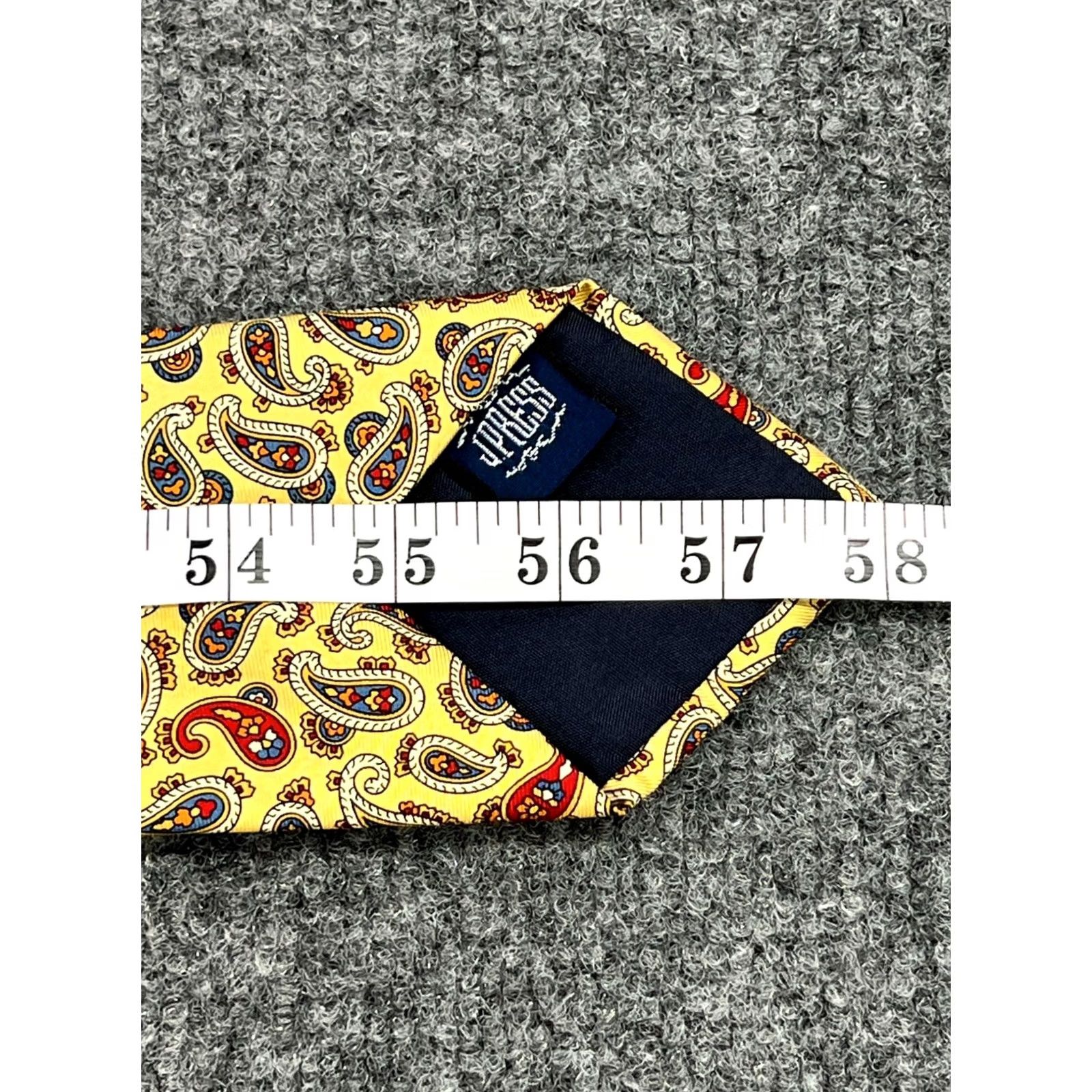 Vintage J. Press Tie Yellow Red Blue Paisley 3.5" Silk Necktie 58" Made in USA Mens Vintage: No Size ONE SIZE - 7 Thumbnail