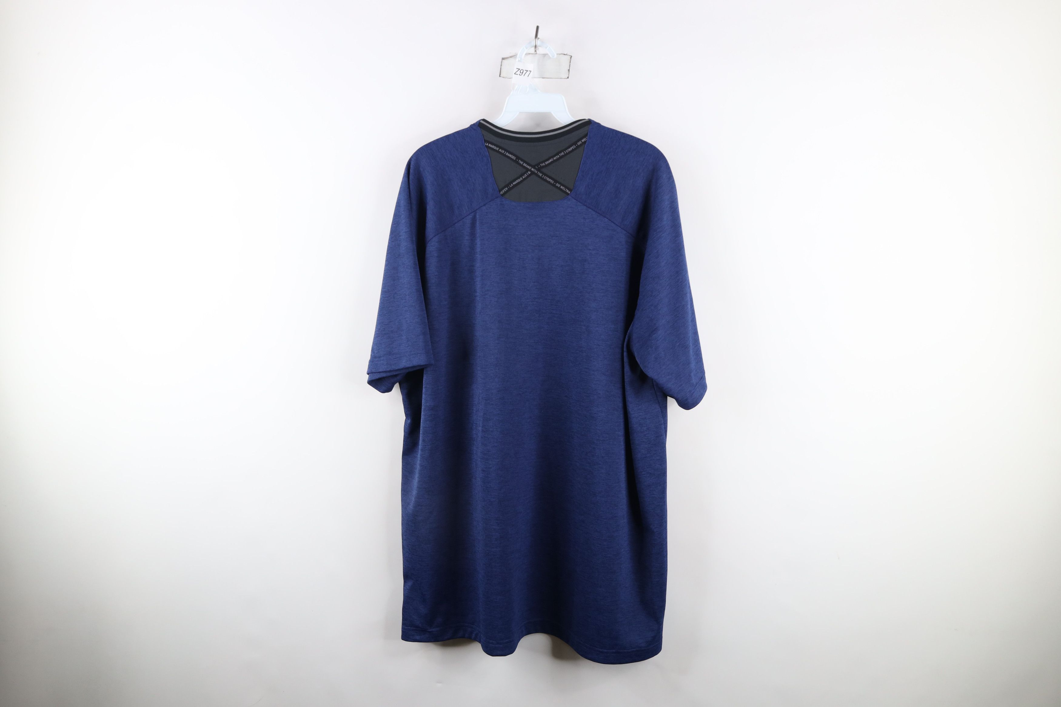 Adidas × Vintage Adidas Adicross Vented Short Sleeve Henley T-Shirt Blue Size US XL / EU 56 / 4 - 11 Thumbnail