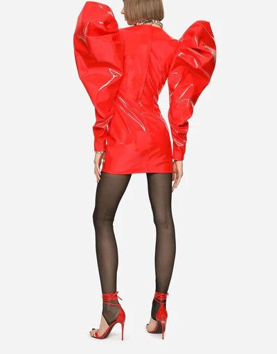 Dolce & Gabbana o1y0825 Crewneck Mini Dress in Red Size XS / US 0-2 / IT 36-38 - 4 Thumbnail