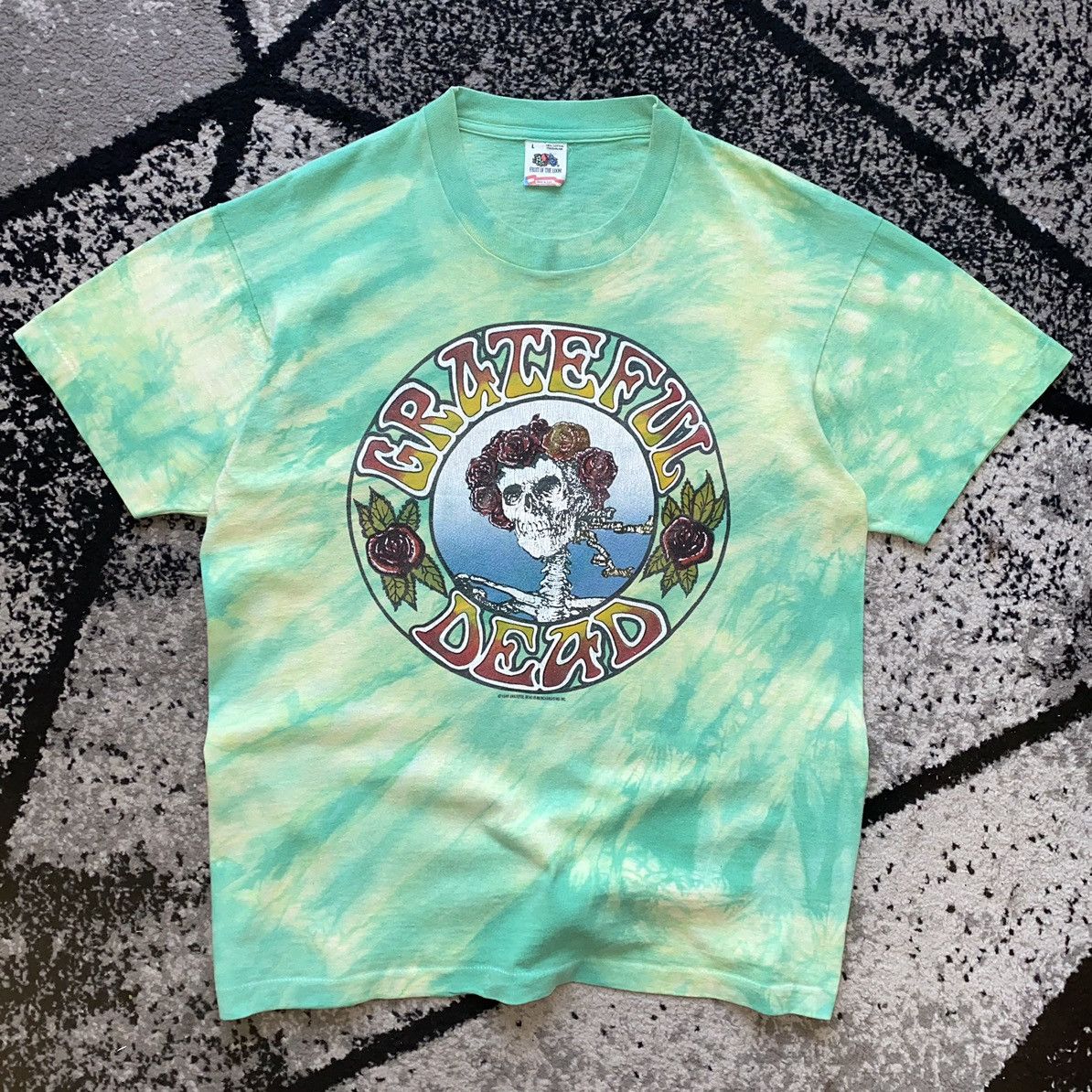 image of Band Tees x Grateful Dead Vintage X Greateful Dead 1988 Tye Die in Green, Men's (Size Large)