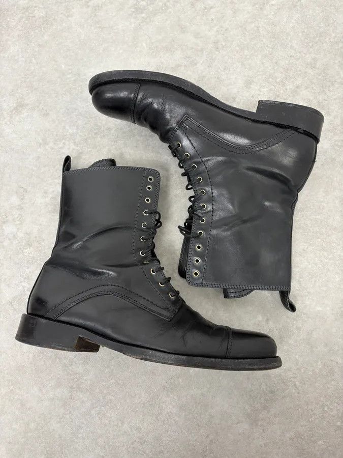Dolce & Gabbana 2000s Dolce & Gabbana Army Lace-Up Black Leather Boots Size US 9.5 / EU 42-43 - 6 Thumbnail