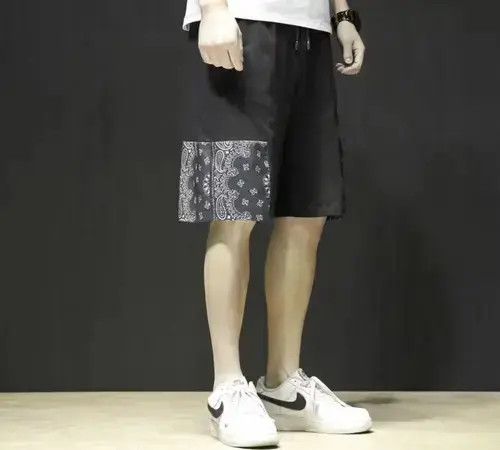 Other 20SS Indigo Union Japan Black Bandana Patchwork Shorts Size US 31 - 4 Thumbnail