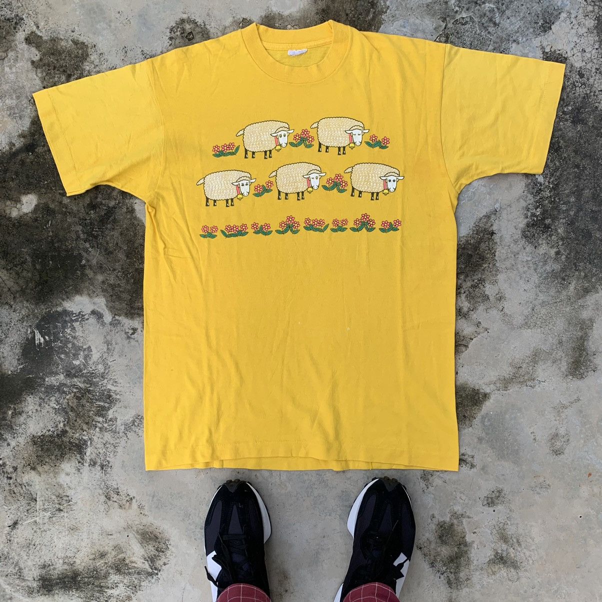 Vintage $50- VTG SHEEP FACE EMOJI Size US L / EU 52-54 / 3 - 1 Thumbnail