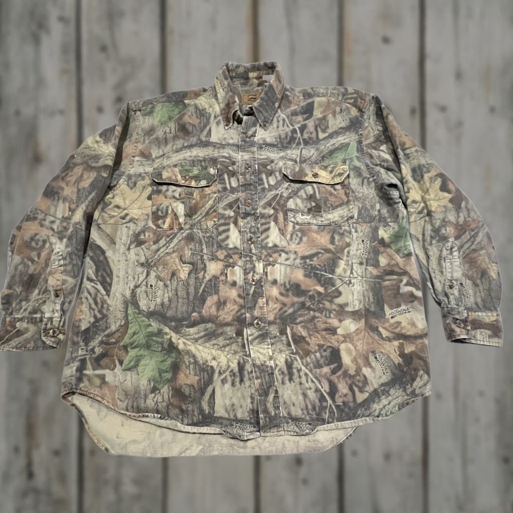 Realtree Duxbak Shirt RealTree Advantage Timber Hunting Button Down Regular Mens Large Size US L / EU 52-54 / 3 - 1 Thumbnail