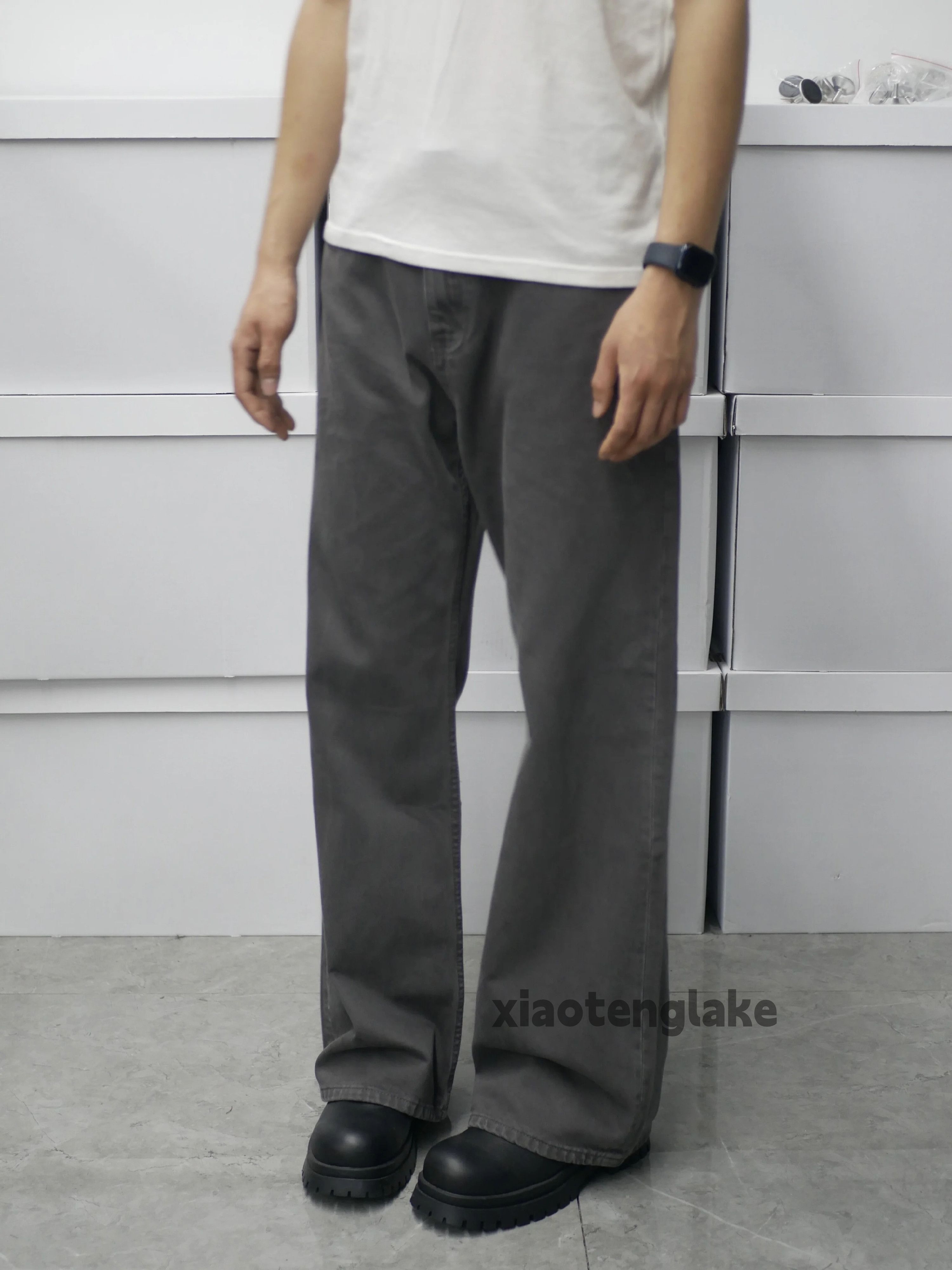Jean × Vintage Unisex washed faded cleanfit yuppie bootcut flared jeans Size US 38 / EU 54 - 2 Thumbnail