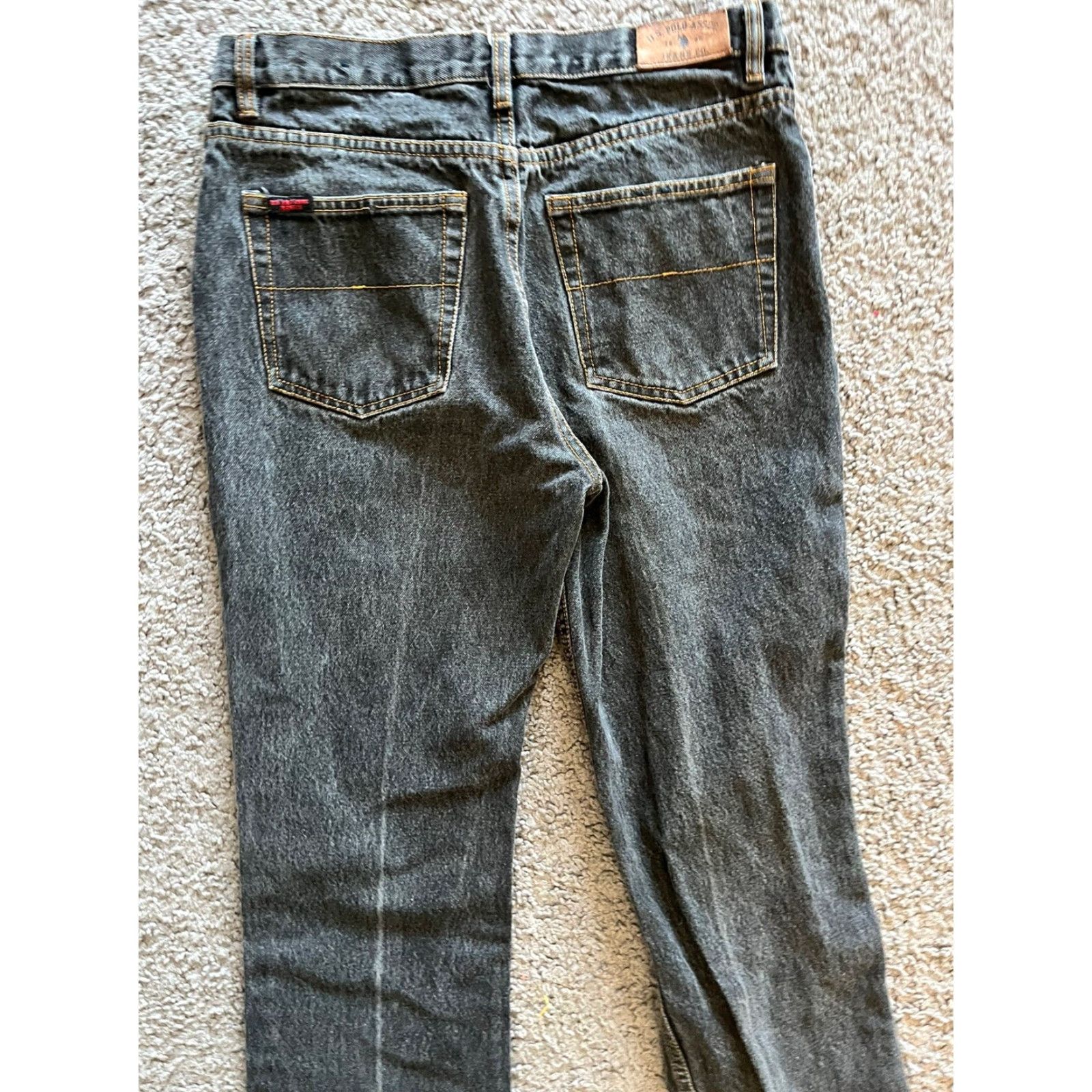 Vintage US Polo Association Black Denim Jeans Size 30x30 Straight Tapered Women's Size 30" / US 8 / IT 44 - 2 Thumbnail