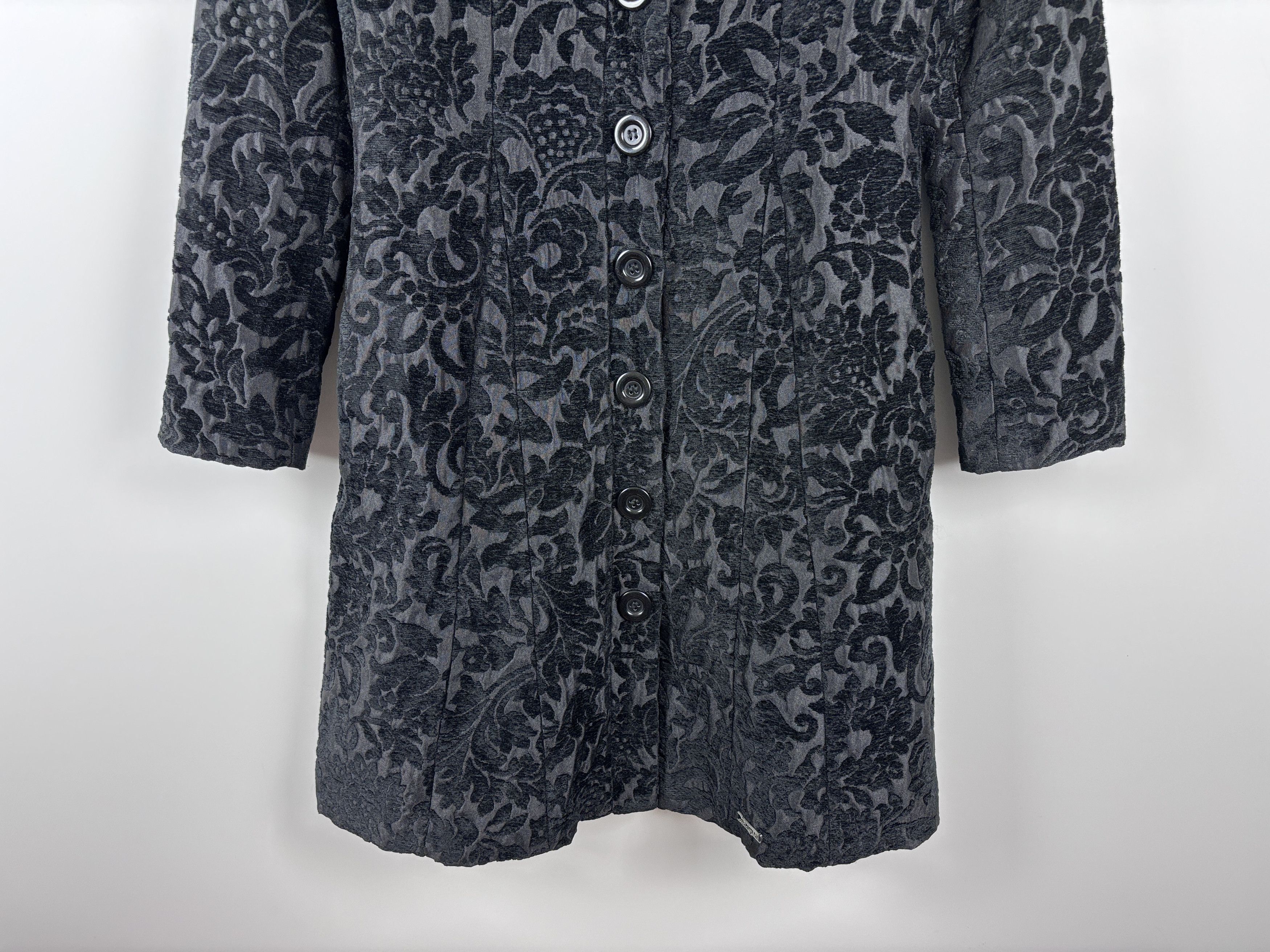 Desigual Womens Desigual Flowers Pattern Coat Jacket Black Size 38 Size XS / US 0-2 / IT 36-38 - 3 Thumbnail