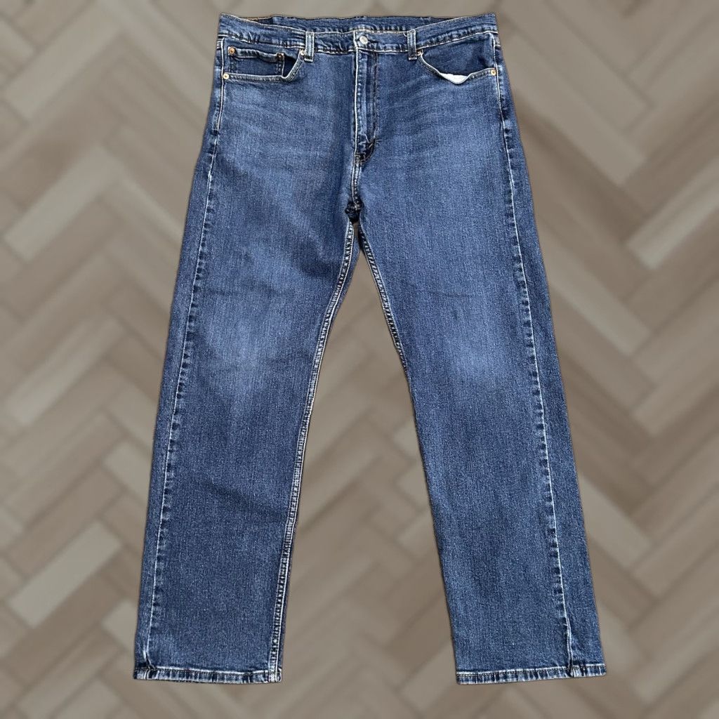 Levi's VINTAGE? No. Levi's 505 Jeans Straight Denim Blue 40x32 Mens Regular 5-Pocket Logo Zipper Dark Wash Cotton Jeans Size US 40 / EU 56 - 1 Thumbnail