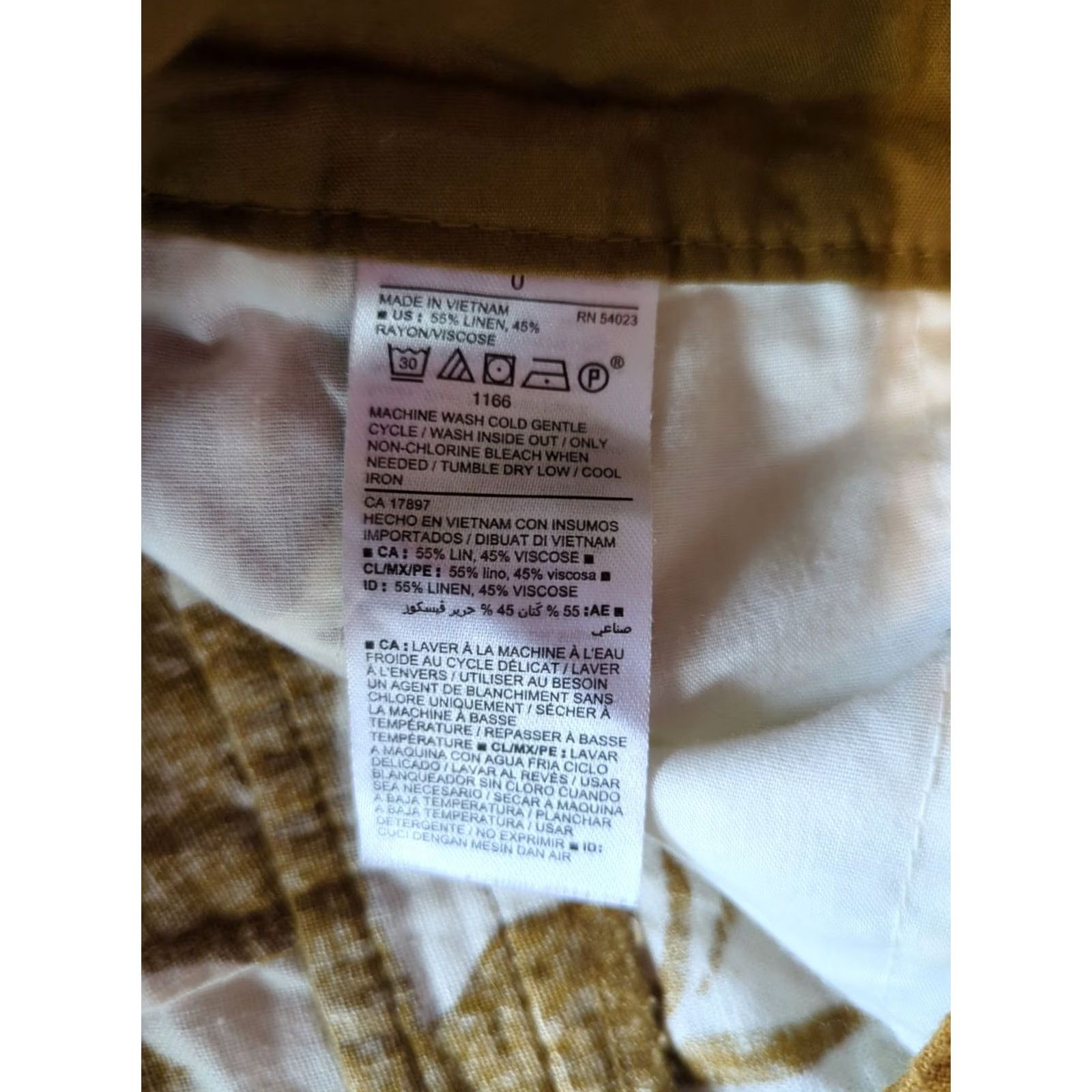 Old Navy Old Navy Everyday Short Gold Floral Palm Linen Blend Shorts Women's 0 Size 25" / US 0 / IT 36 - 3 Thumbnail