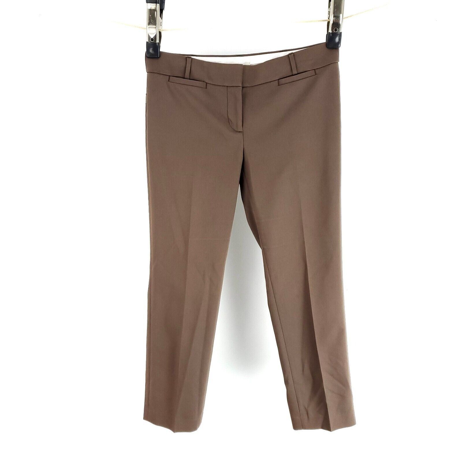 Ann Taylor Ann Taylor Cotton Polyester Spandex Brown Flat Front Pants S Size 27" / US 4 / IT 40 - 5 Thumbnail