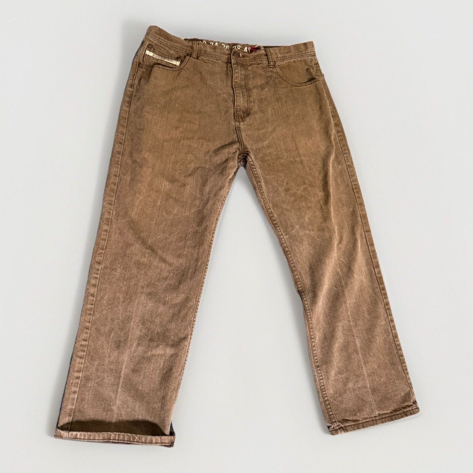 Akademiks Vtg Akademiks Jeans Mens 42x32 Brown Baggy Y2K Embroidered Size US 42 / EU 58 - 1 Thumbnail