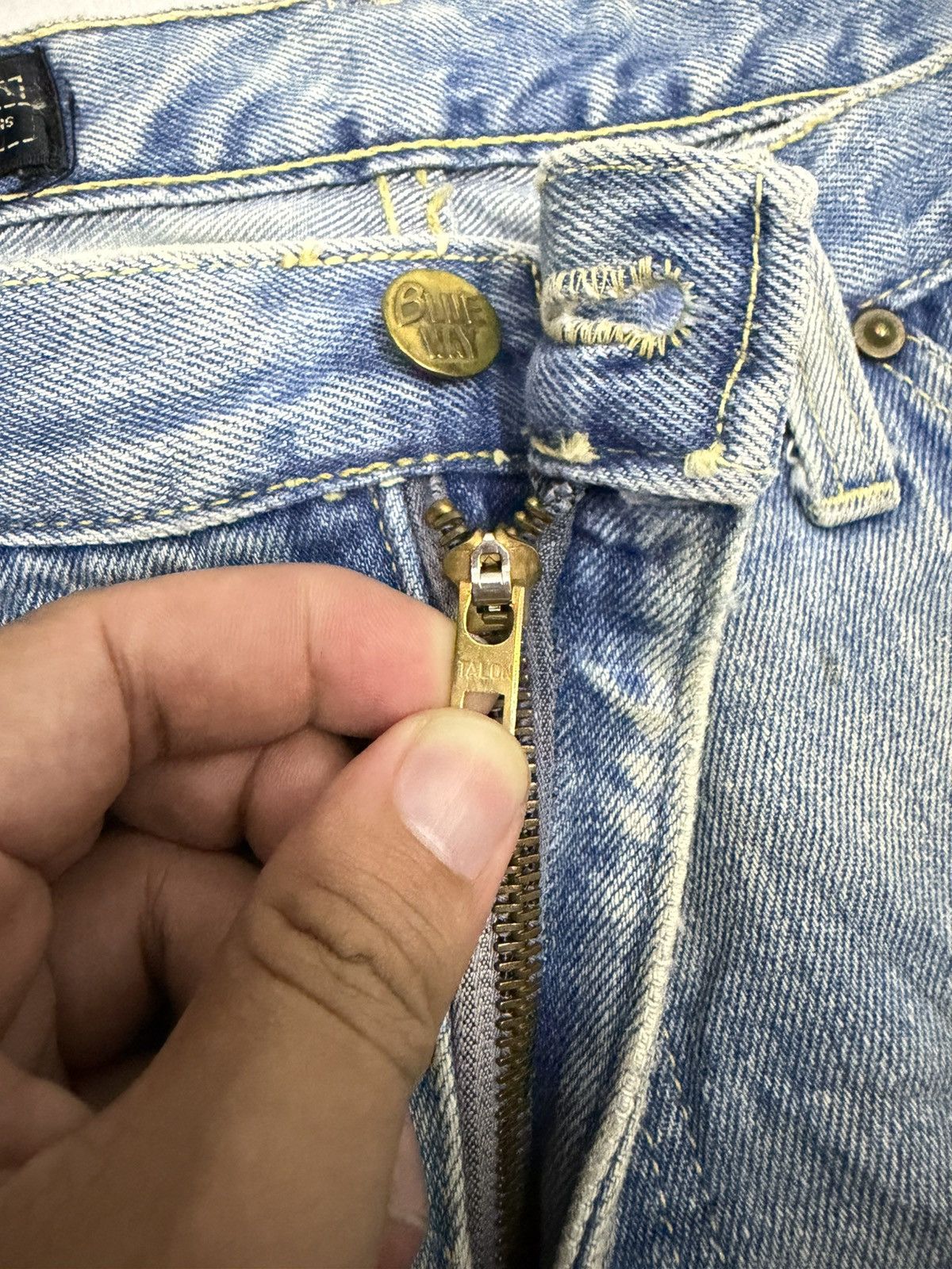 Japanese Brand Vintage Blue Way Distressed Bootcut Denim Jeans Size US 32 / EU 48 - 4 Thumbnail