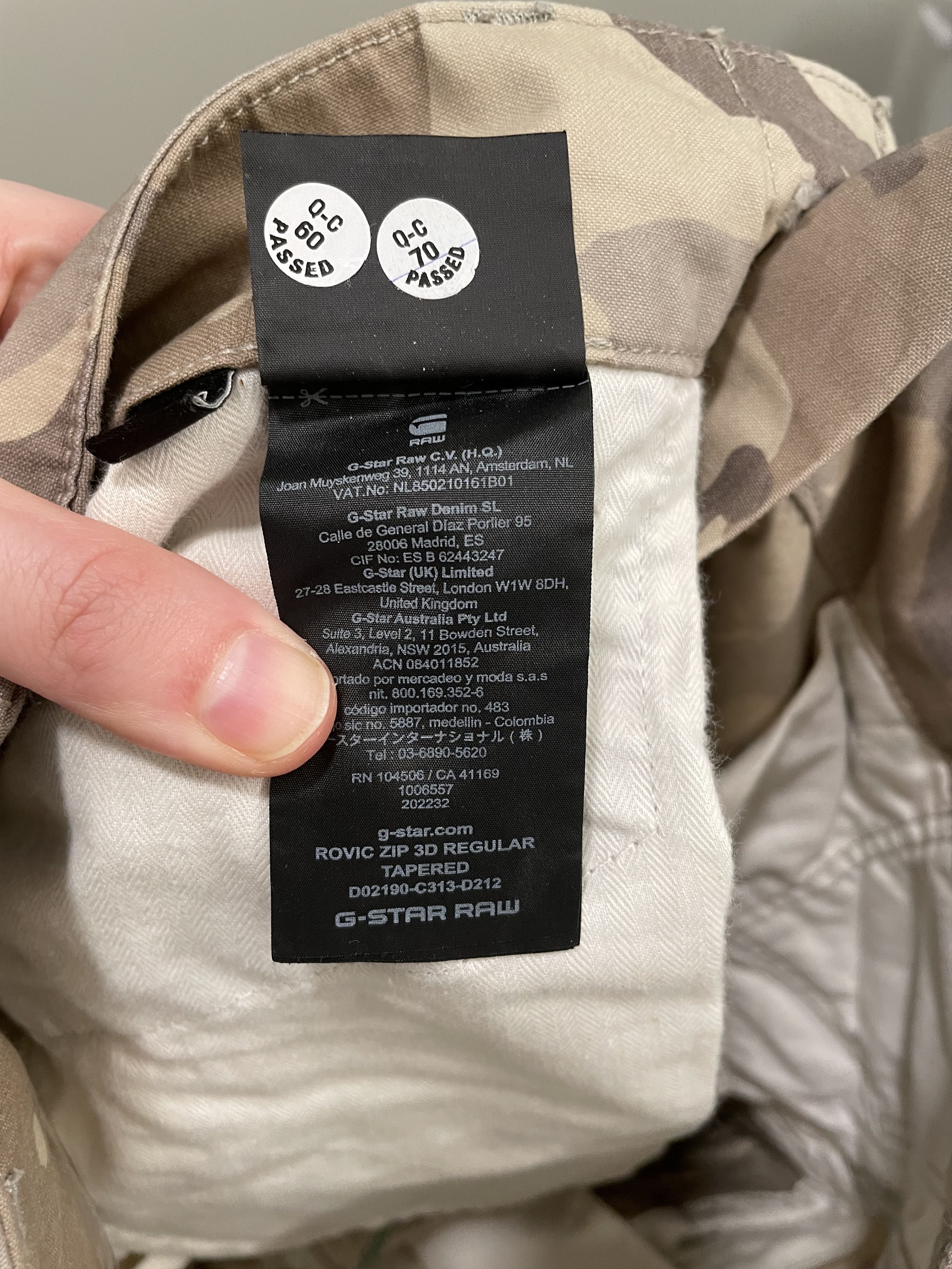 G-Star Rovic Zip 3D Regular Tapered Camo Cargos Size US 30 / EU 46 - 3 Thumbnail