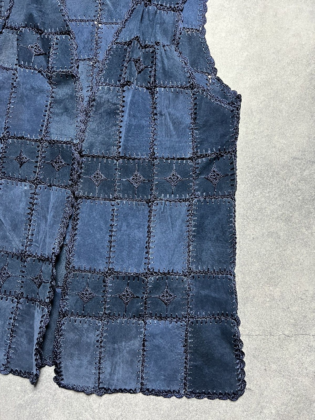 Japanese Brand Vintage Patchwork Faded Suede Rick Owens Style Y2K Vest Size L / US 10 / IT 46 - 3 Thumbnail