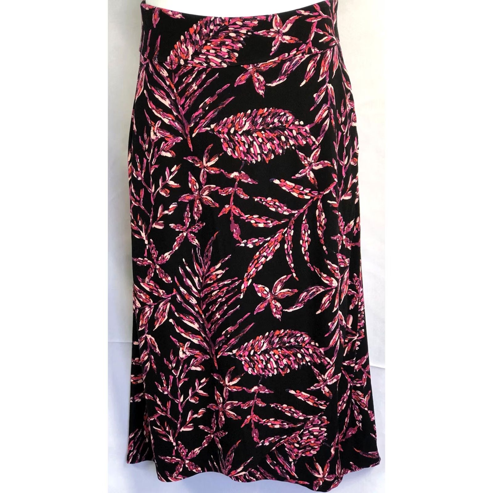 Vintage NWT Artisan NY Straight Skirt XS Blk/Pink Floral 24"W Mock Wrap Tropical Artsy Size 26" / US 2 / IT 38 - 2 Thumbnail