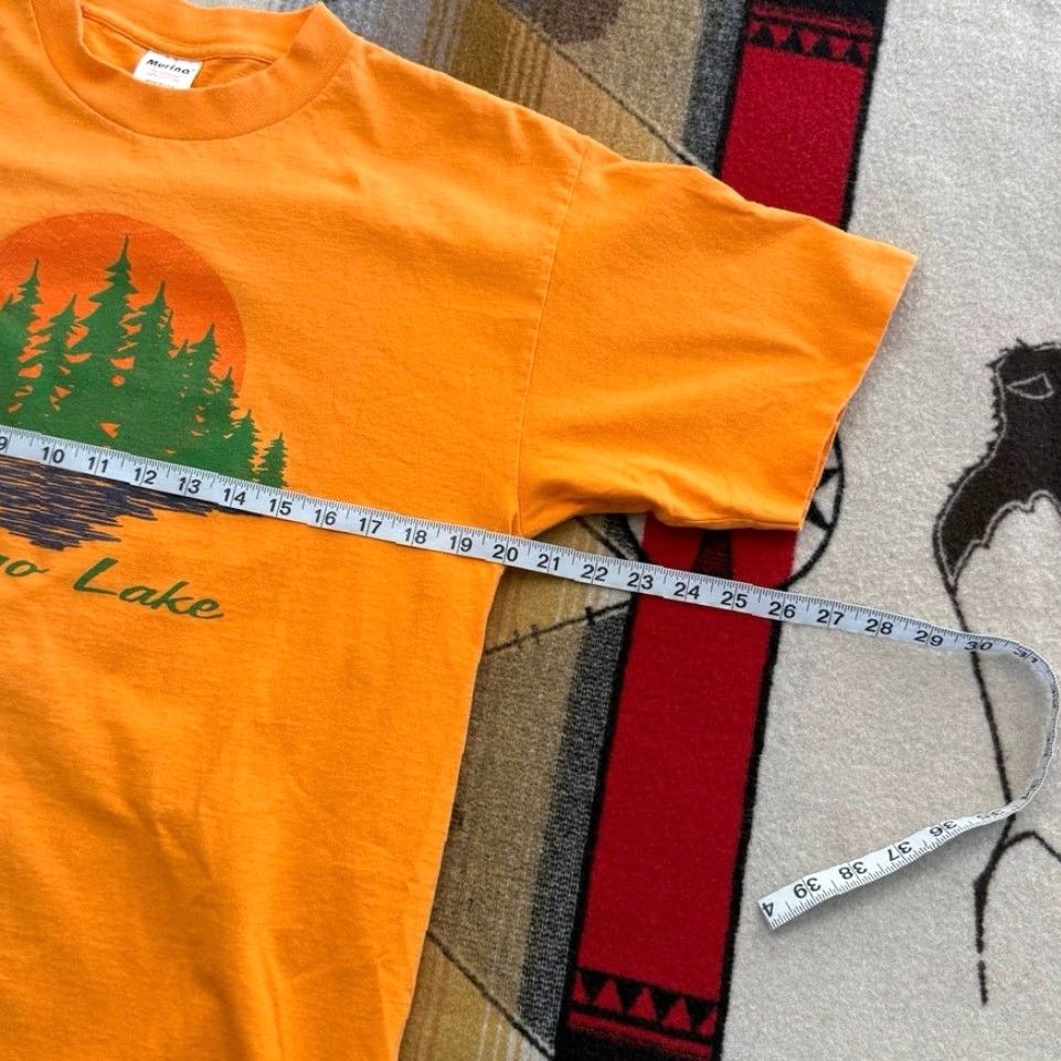 Vintage VINTAGE 90s Otsego Lake Outdoor Nature T-Shirt Orange L Mens Murina Made In USA Short Sleeve Solid 90s Theme Size US L / EU 52-54 / 3 - 4 Thumbnail