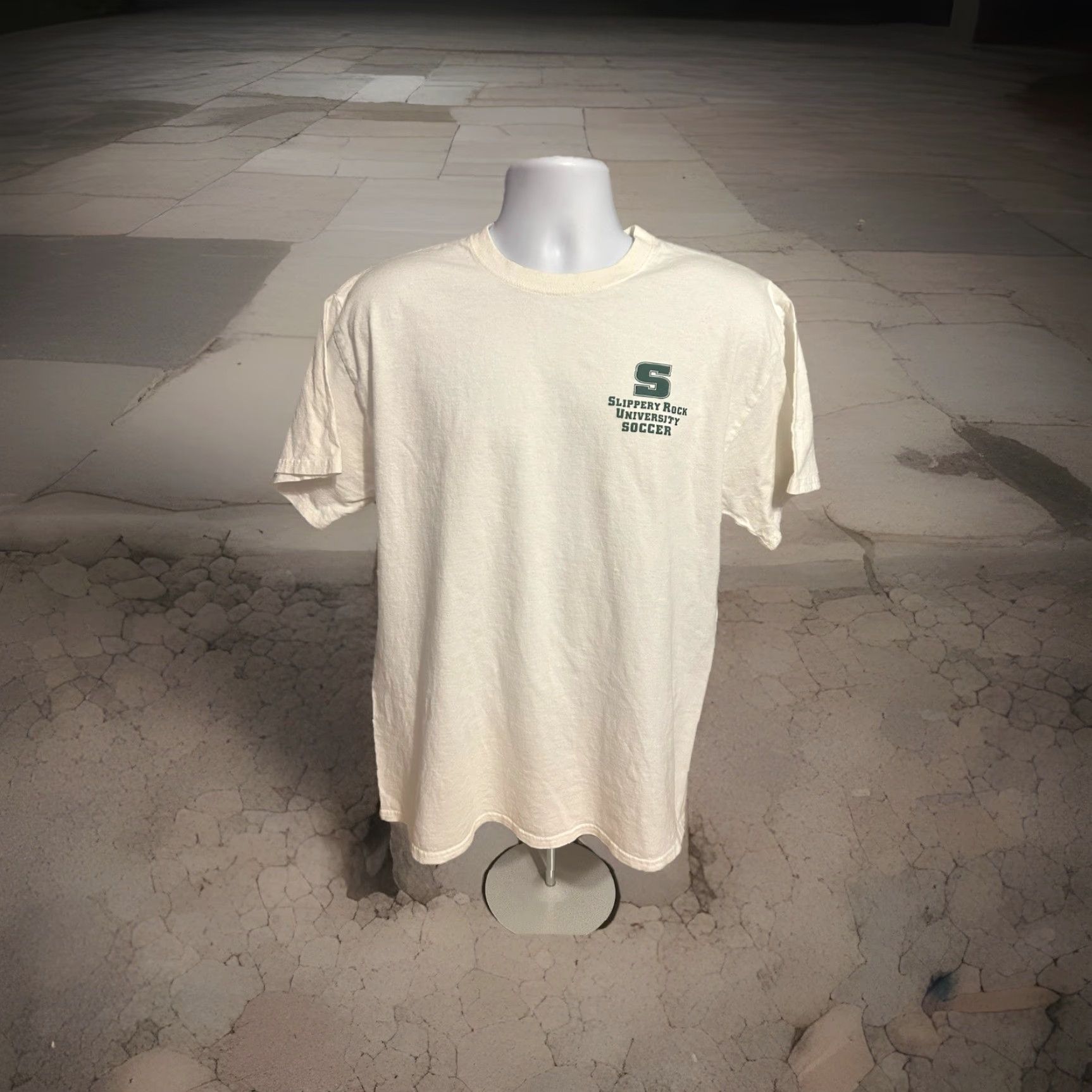Port & Company VINTAGE Slippery Rock University Soccer Tee Shirt Adult Large White Short Sleeve Port & Company Shirt Mens Women Girls Boys? Size US L / EU 52-54 / 3 - 7 Thumbnail