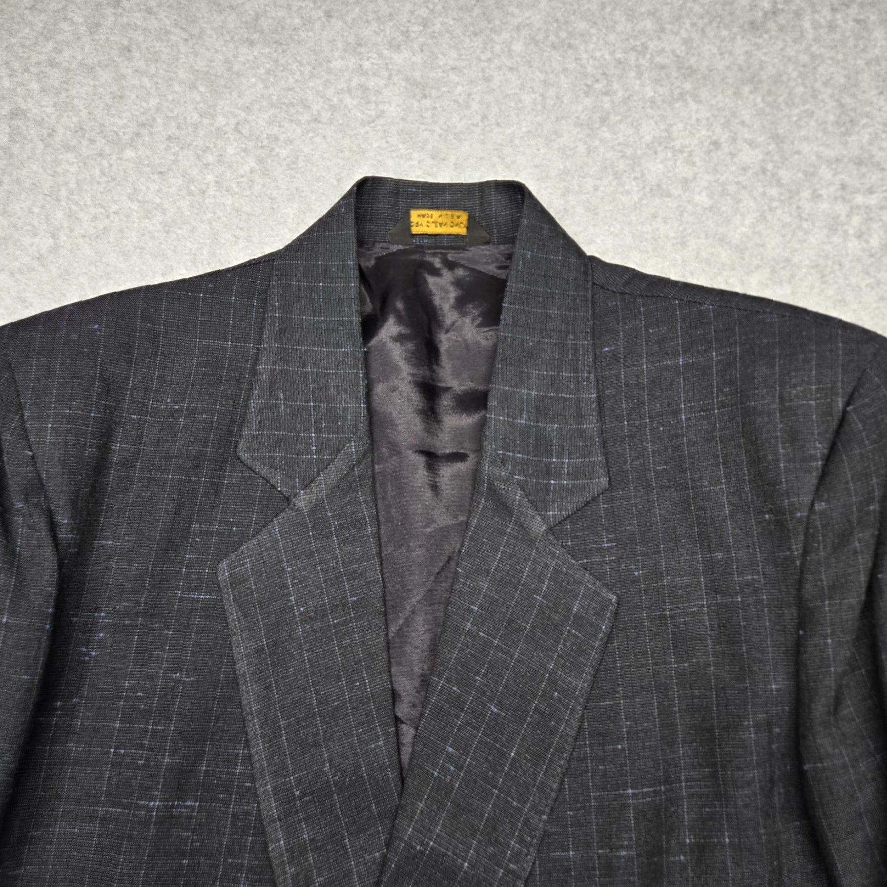 Vintage Cotler Blazer Mens Large Gray Check Two-Button Sport Coat Made In USA Jacket Size 42R - 3 Thumbnail