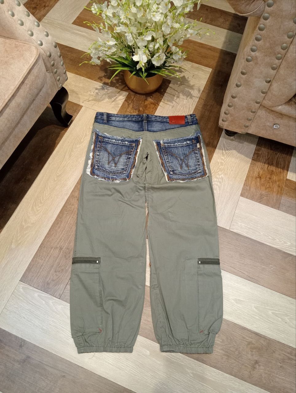 Japanese Brand ROMP LOW RISE MULTIPOCKET PARACHUTE PANTS Size 35" - 1 Thumbnail