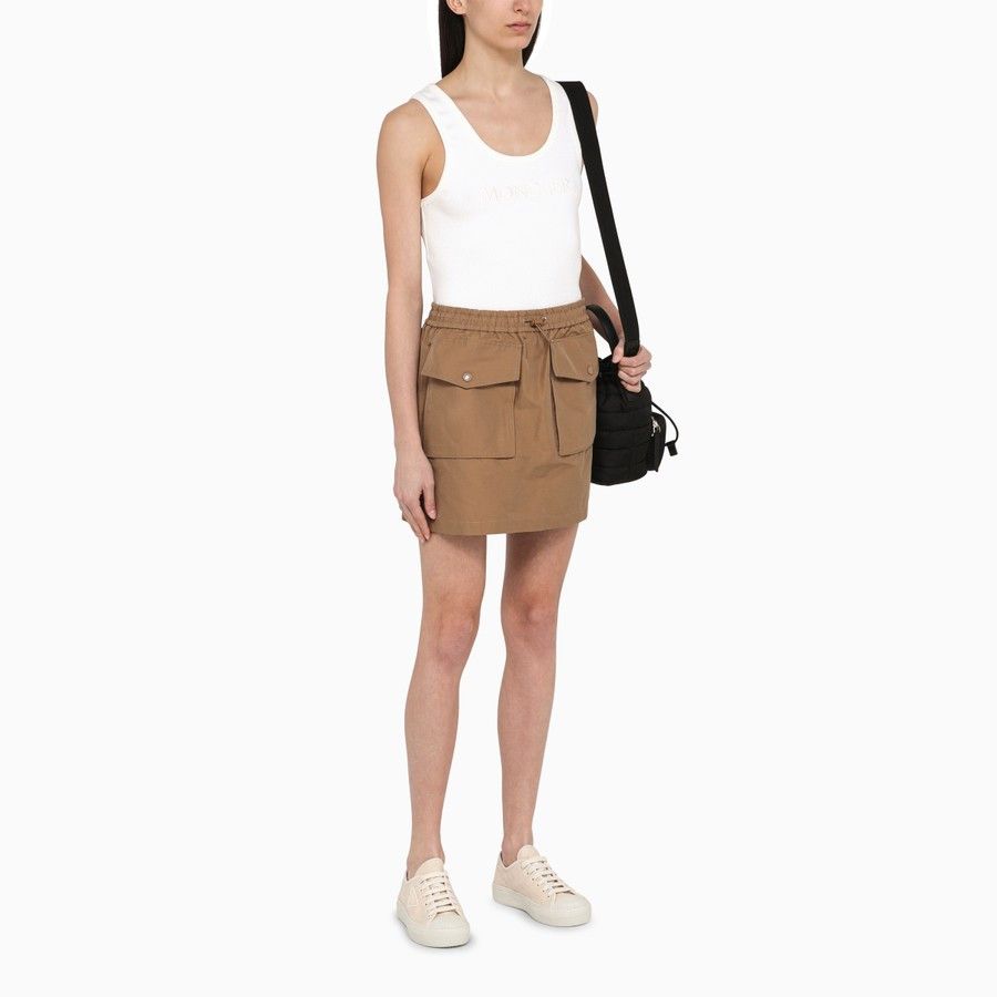 Moncler o1d2blof0924 Cotton Tank Top With Logo in White Size M / US 6-8 / IT 42-44 - 2 Thumbnail