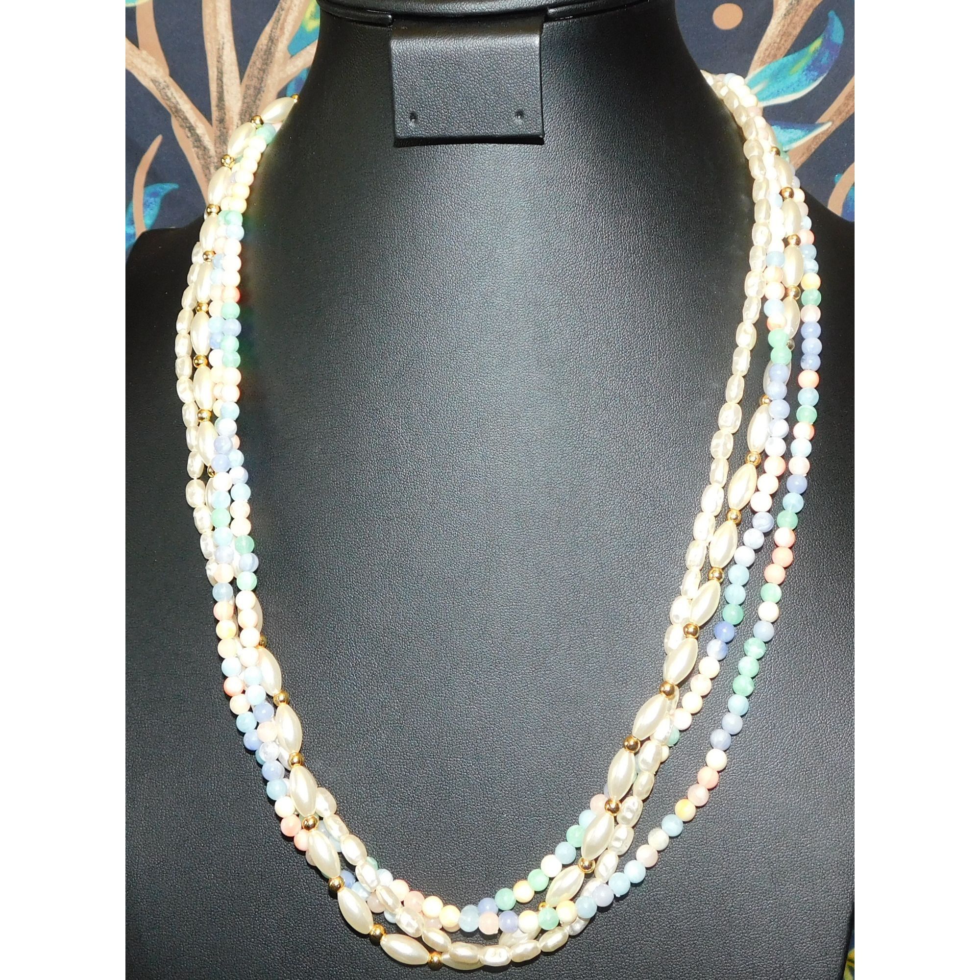 Other Pastel Coquette Pearl And Lucite Beaded Layered Necklace Size ONE SIZE - 1 Thumbnail