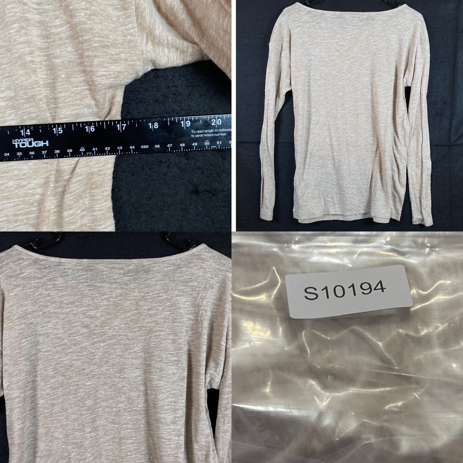 Ann Taylor Ann Taylor LOFT Womens Shirt Tan Heathered Boat Neck Long Sleeve Stretch Medium Size M / US 6-8 / IT 42-44 - 8 Thumbnail