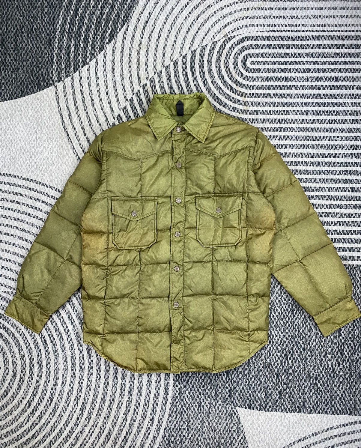 Japanese Brand Vintage Like A Hurricane Green Genuine Puffer Jacket Size US M / EU 48-50 / 2 - 1 Thumbnail