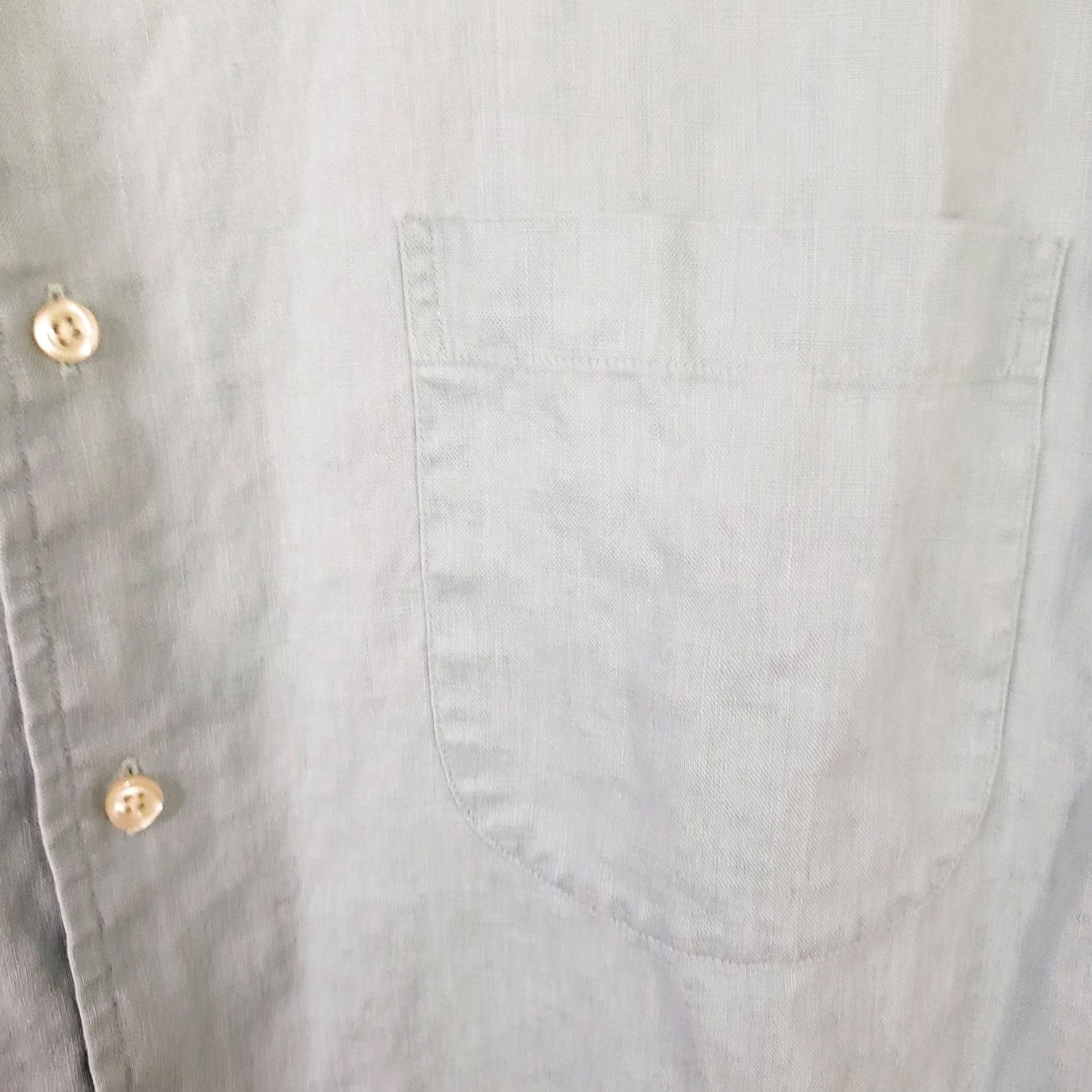 Lands' End Lands' End Shirt Mens L Mint Green 100% Linen Short Sleeve Button-Up Casual Summer Vintage Designer Shirts Mens Size US L / EU 52-54 / 3 - 5 Thumbnail