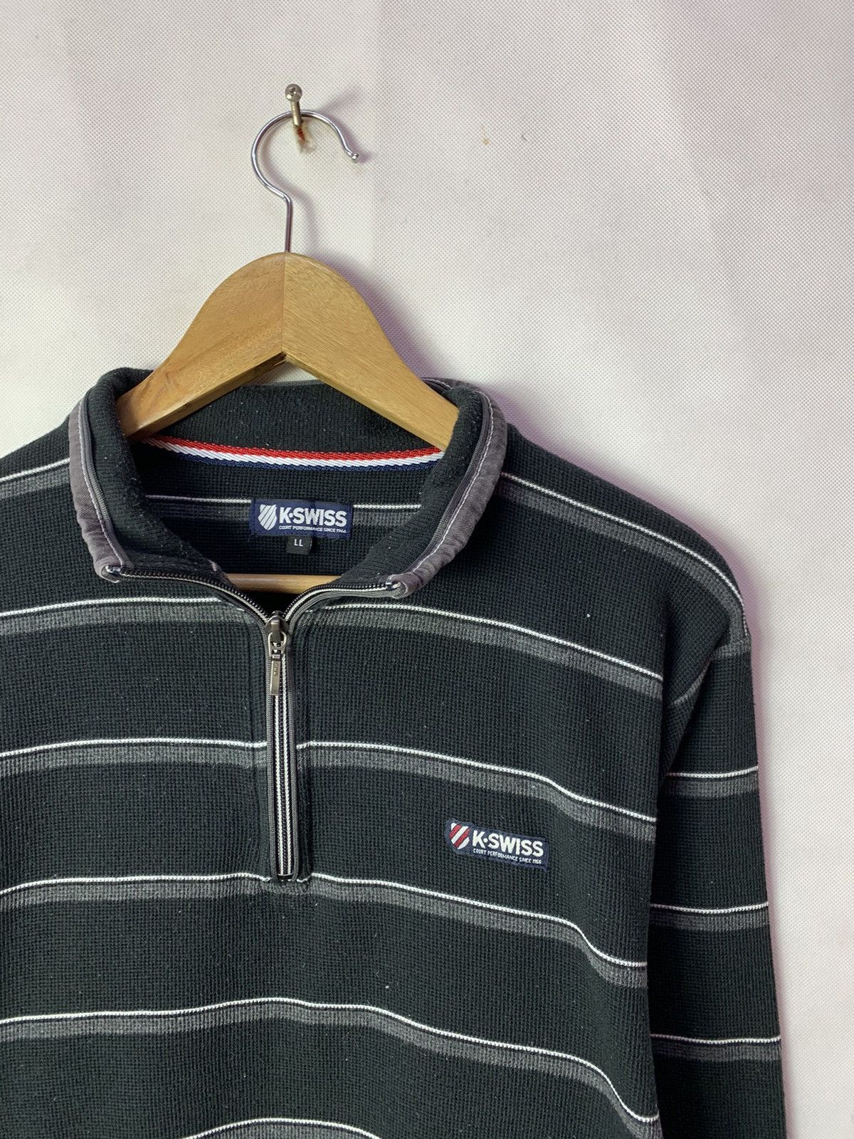 K-Swiss 🔥 Vintage K Swiss Half Zipper Stripes Tee Size US L / EU 52-54 / 3 - 2 Thumbnail