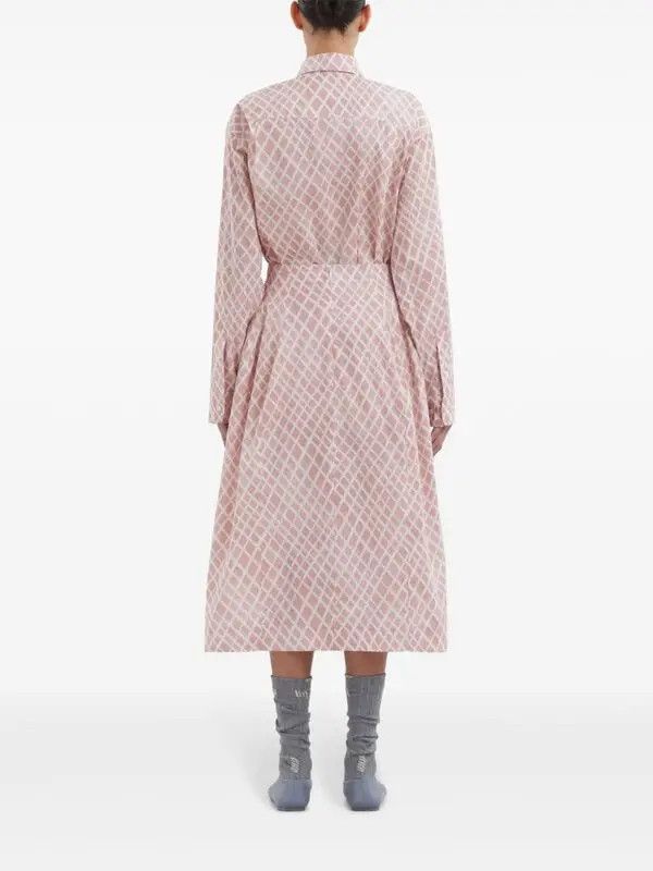 o1w1db11125 Abstract-Print Cotton Skirt in Pink