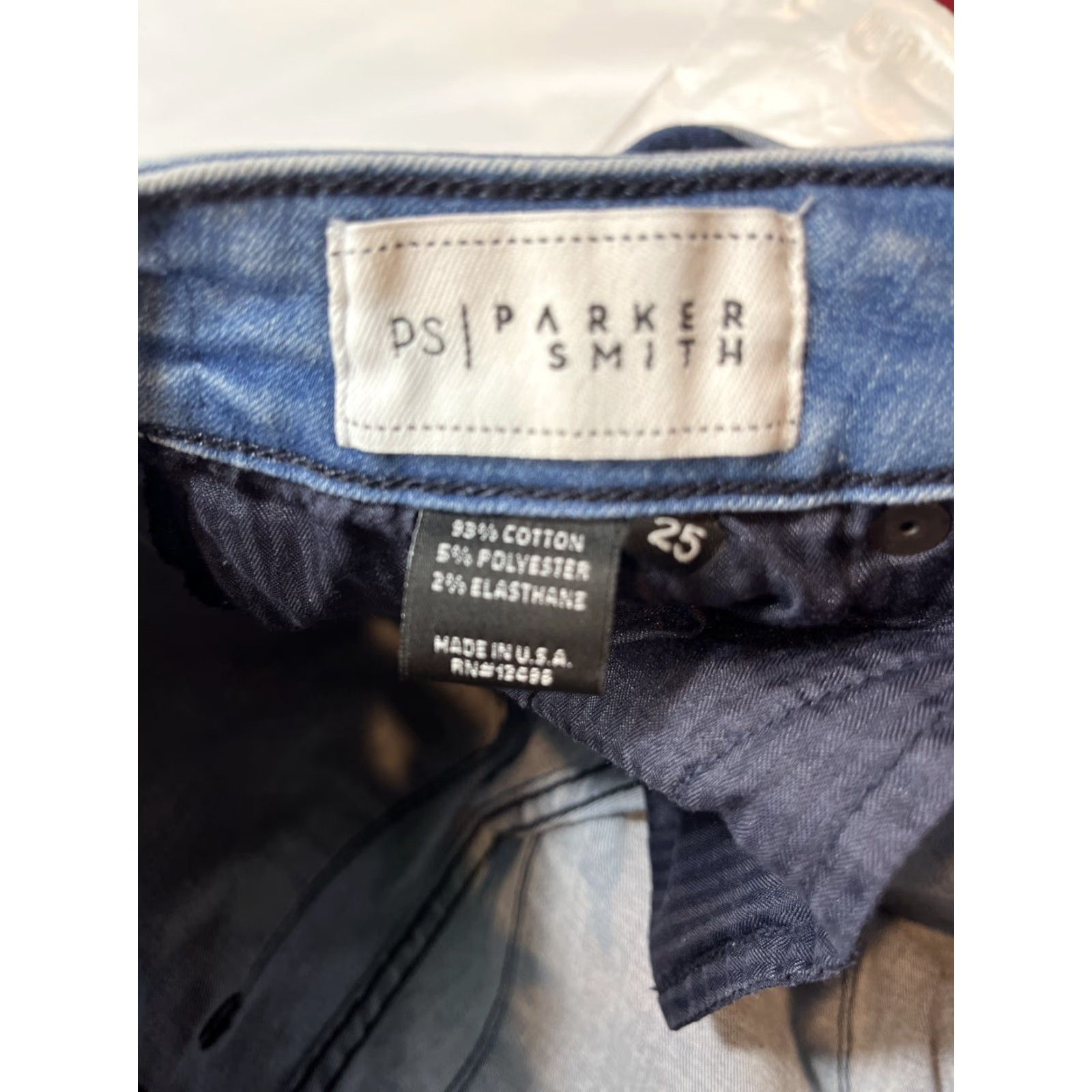 Parker Parker Smith Skinny Jeans Womens Sz 25 Blue Side Stripe Rise Mid Denim 5-Pocket Stretch Distressed No Vintage Bohemian Festival Hippie USA Pants Size 42" / US 20 - 3 Thumbnail