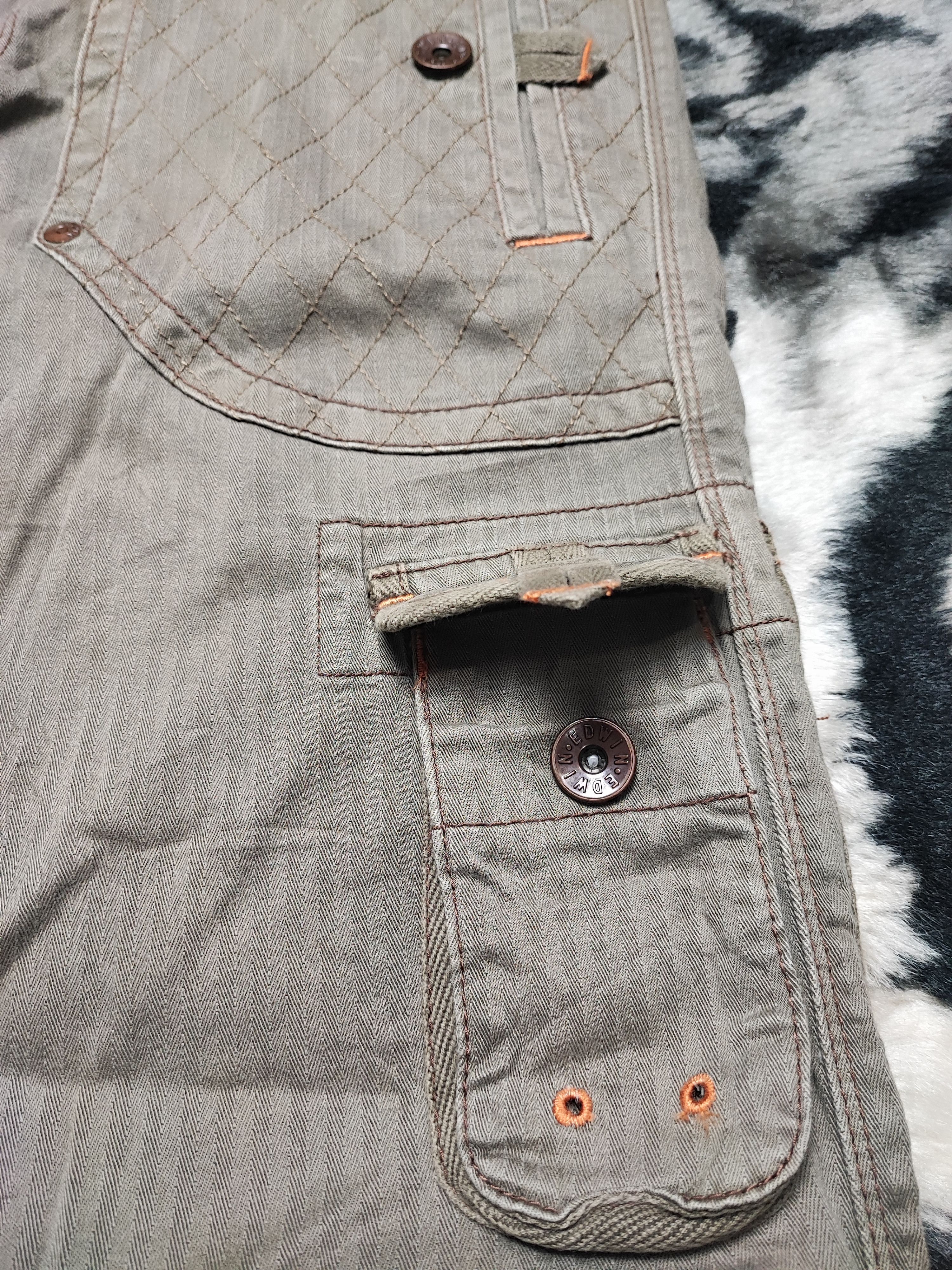 Edwin Edwin 505 Khakis Multipocket Pants Olive Green 34x28 Size US 34 / EU 50 - 7 Thumbnail
