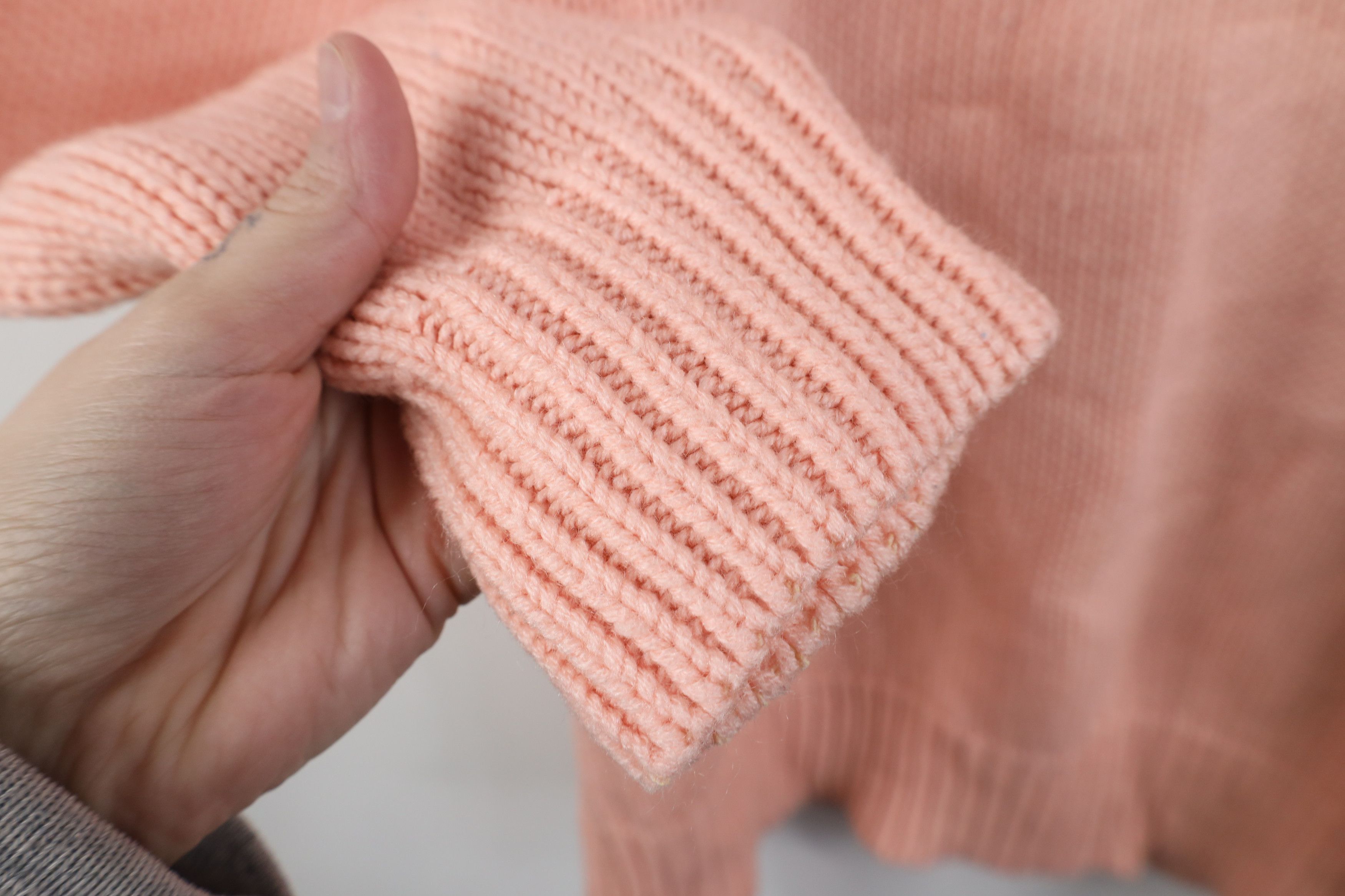 Vintage Vintage 70s Streetwear Ribbed Knit Collared Sweater Pink Size L / US 10 / IT 46 - 7 Thumbnail