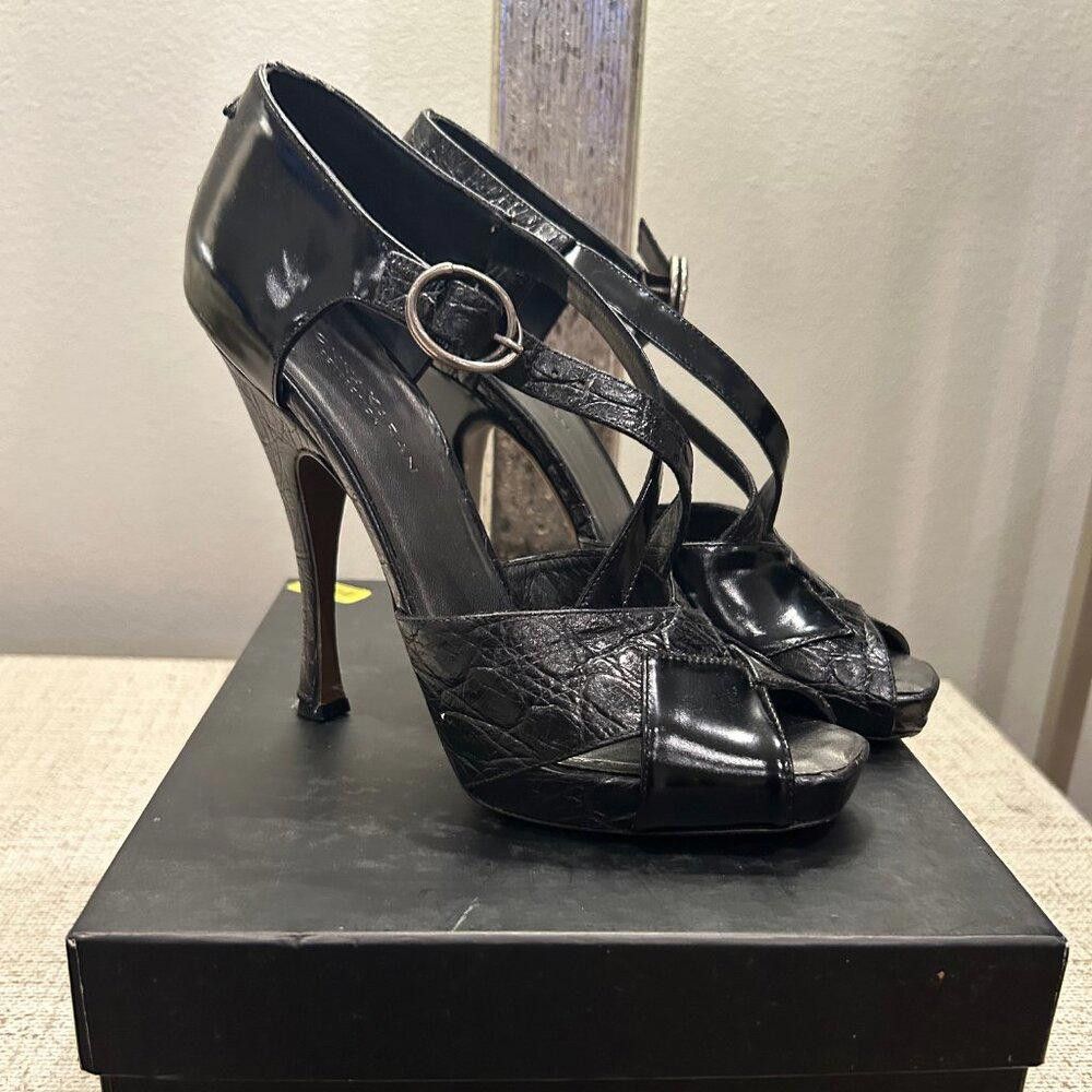 Donna Karan DK Collection Croc Embossed & Patent Leather Stiletto Size US 9 / IT 39 - 1 Thumbnail