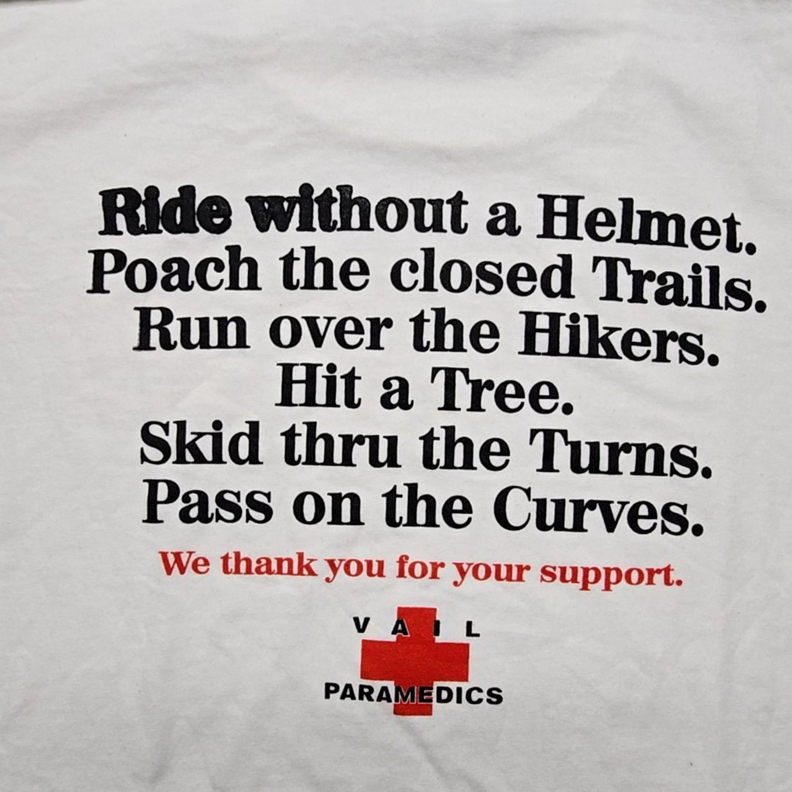 Jerzees Vintage Vail Paramedics Emt Shirt White Mens S Graphic Tee Size US S / EU 44-46 / 1 - 2 Thumbnail