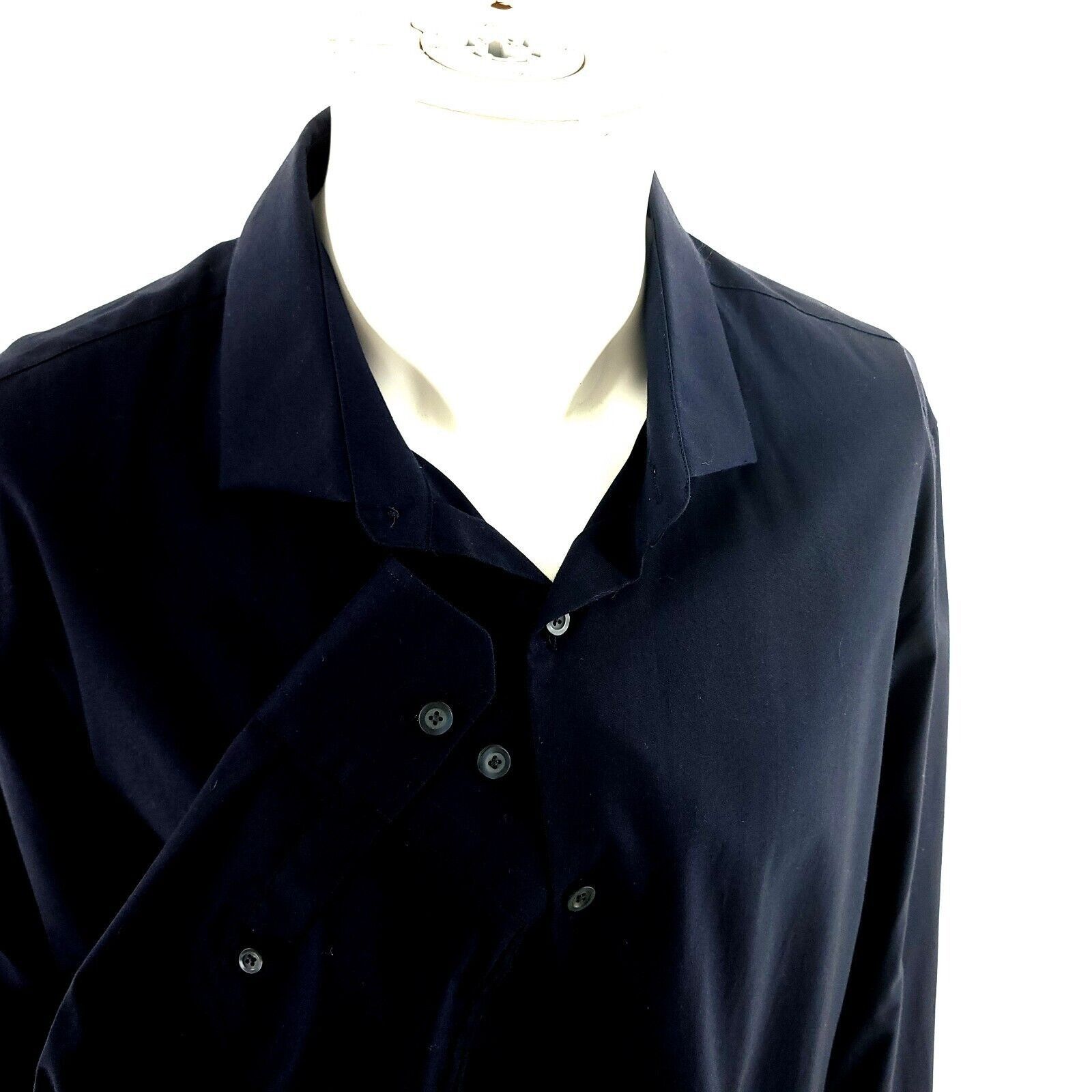 Calibrate NEW Calibrate XL Dark Blue Non Iron Button Front Dress Shirt Size US XL / EU 56 / 4 - 2 Thumbnail