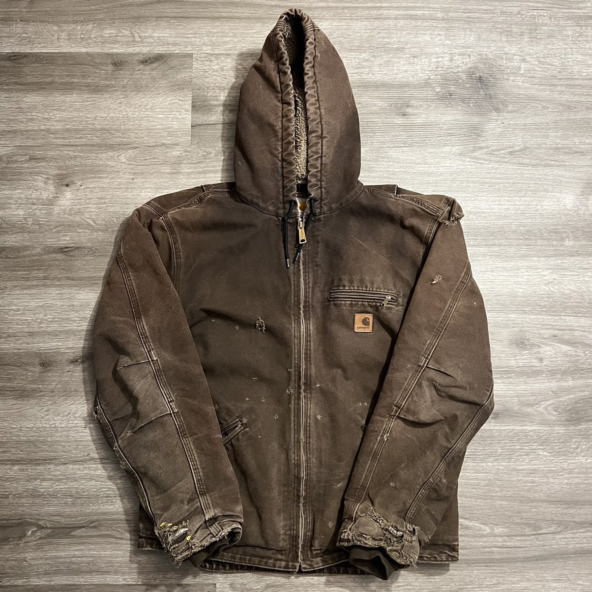 Carhartt × Vintage Vintage Carhartt Hooded Zip Up Jacket Size US M / EU 48-50 / 2 - 2 Thumbnail