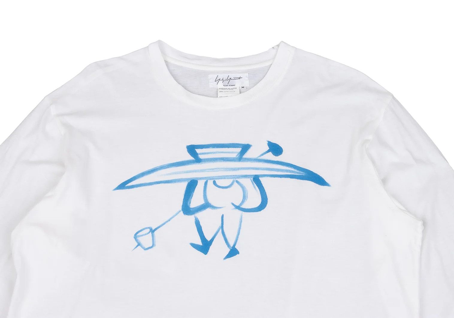 Yohji Yamamoto Yohji Yamamoto Drawing Print T-shirt White Blue Size US M / EU 48-50 / 2 - 2 Thumbnail