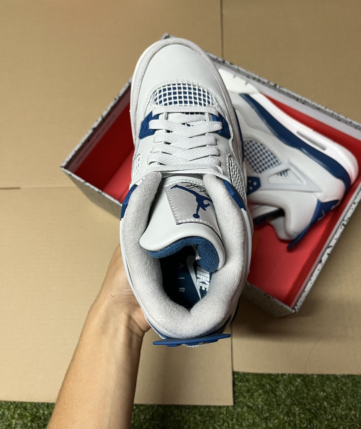 Nike Jordan 4 Retro Military Blue Gs Size US 6.5 / IT 36.5 - 5 Thumbnail
