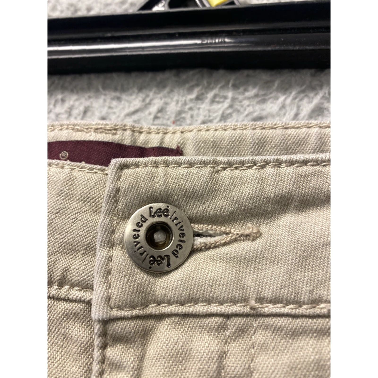 Lee VINTAGE Lee Womens Shorts Size 14 Cotton Chino Mid Rise Gray Casual Activewear Size 36" / US 14 / IT 50 - 3 Thumbnail