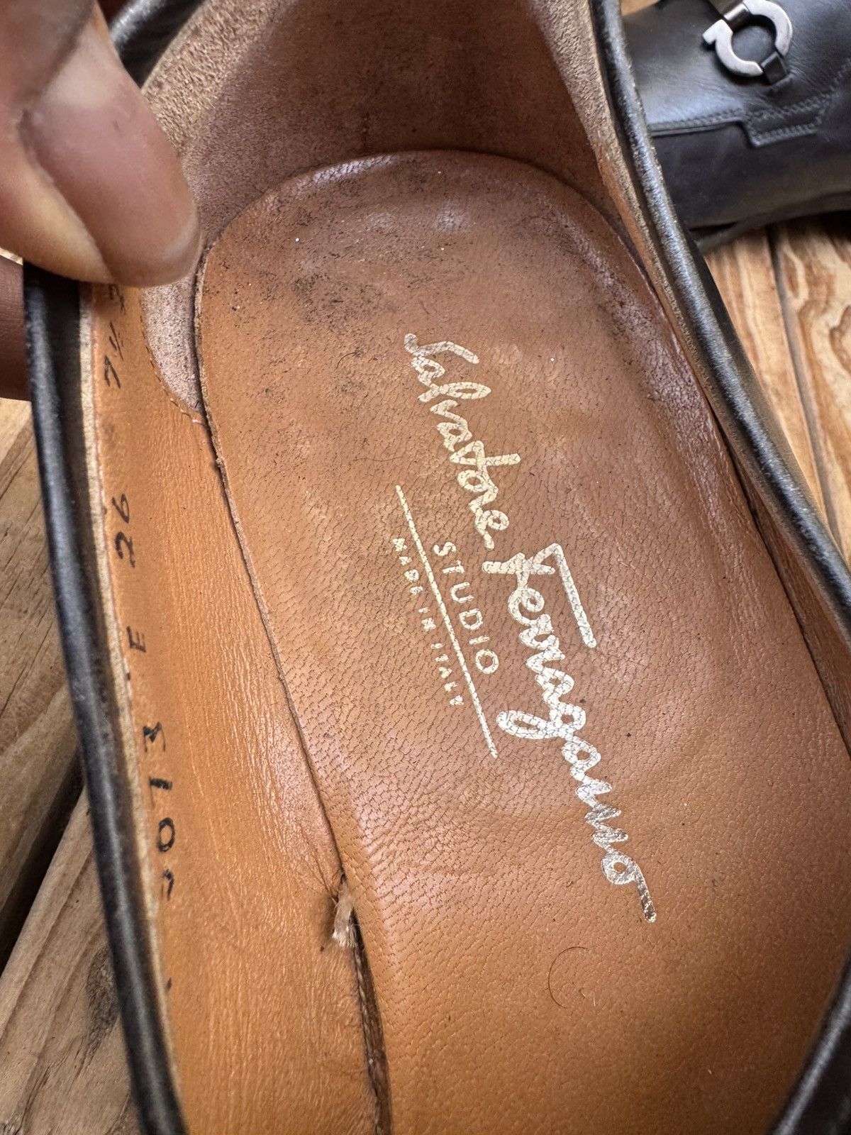 Salvatore Ferragamo Salvatore Ferragamo Black Men’s Leather Loafers Sz US 7.5 EE Size US 7.5 / EU 40-41 - 15 Thumbnail