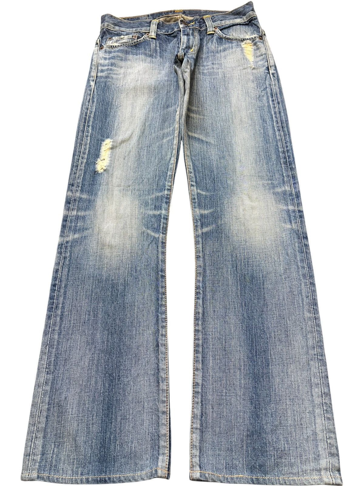 Edwin Vintage Edwin 503 Faded Wash Distress Flare Jeans Size 30" / US 8 / IT 44 - 1 Thumbnail
