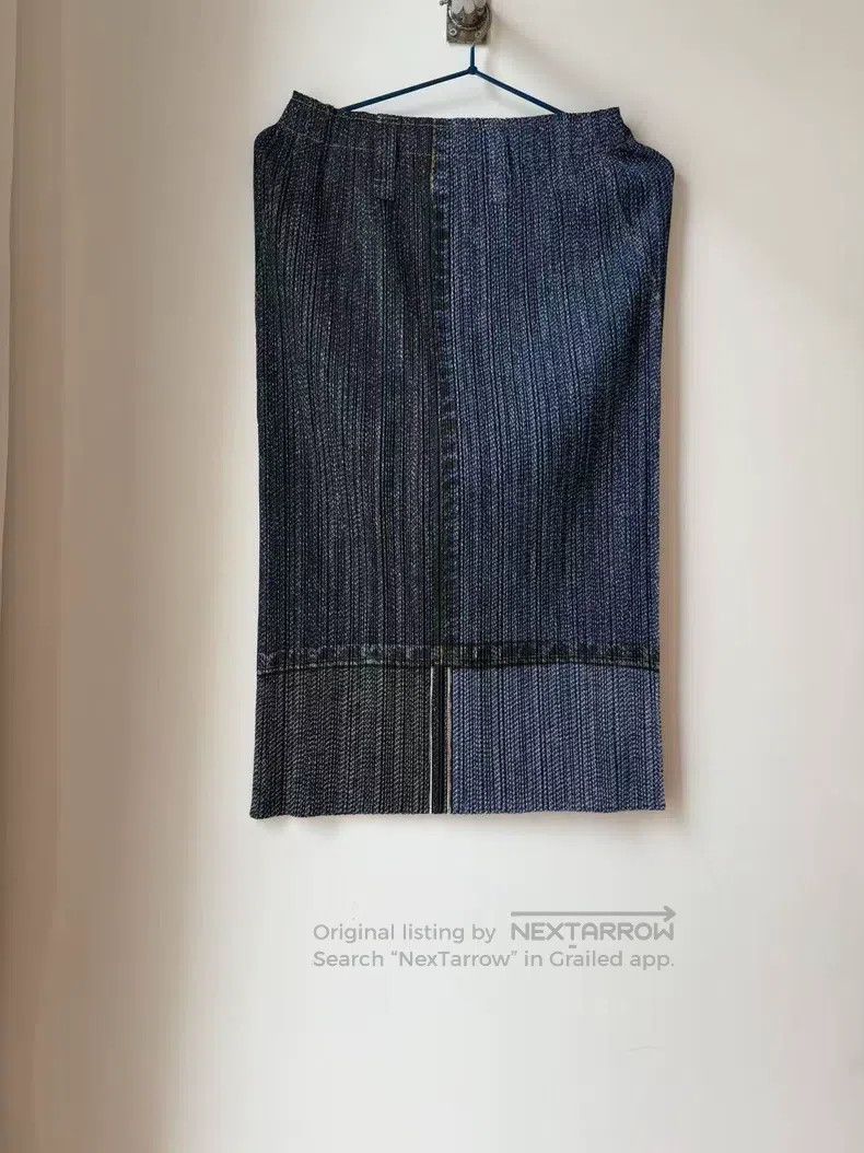 Issey Miyake Issey Miyake size:5 Denim Midi Skirt Size 22" - 2 Thumbnail