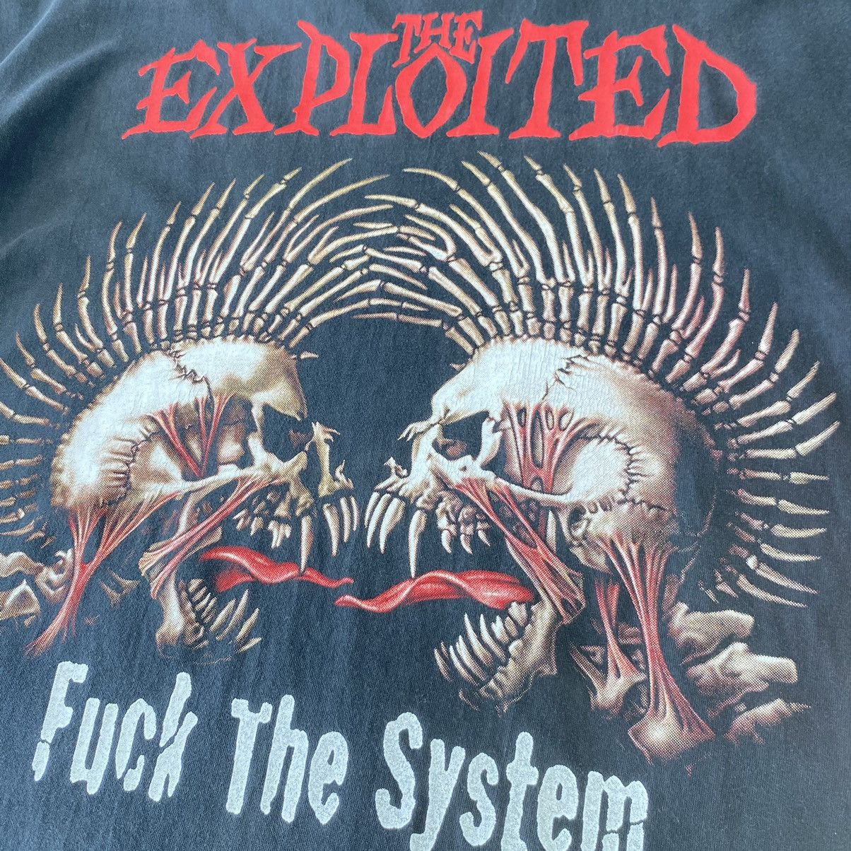 Band Tees Thrashed Faded The Exploited Punk Boot Band ERD GRUNGE TEE Size US XL / EU 56 / 4 - 6 Thumbnail