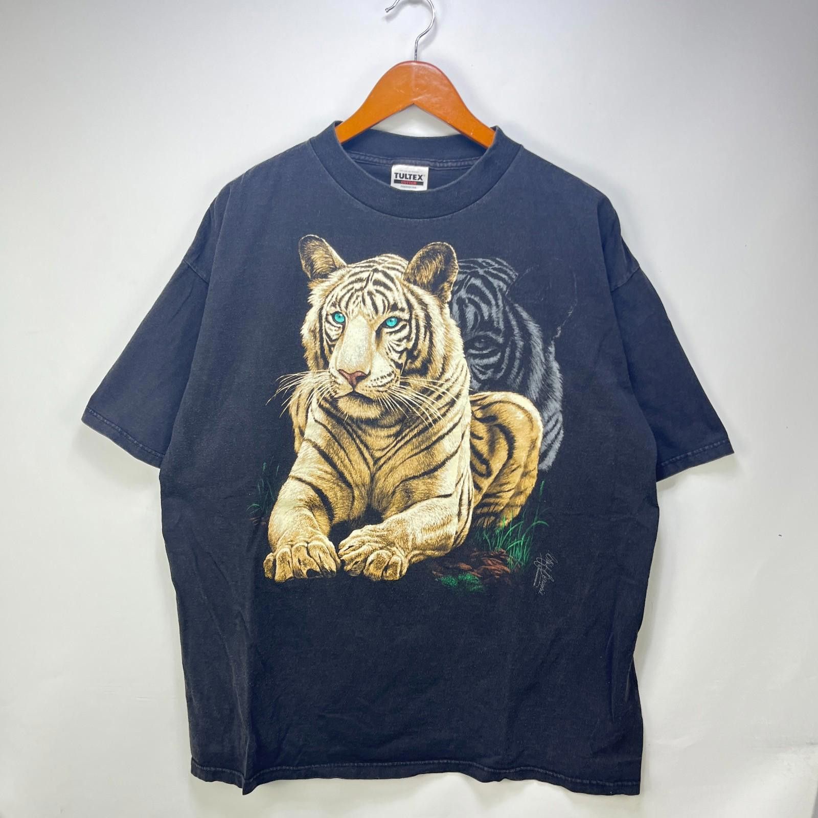 Vintage Vintage 90s Tiger Animal Nature Sun Faded T Shirt 2XL Zoo Size US XXL / EU 58 / 5 - 1 Thumbnail