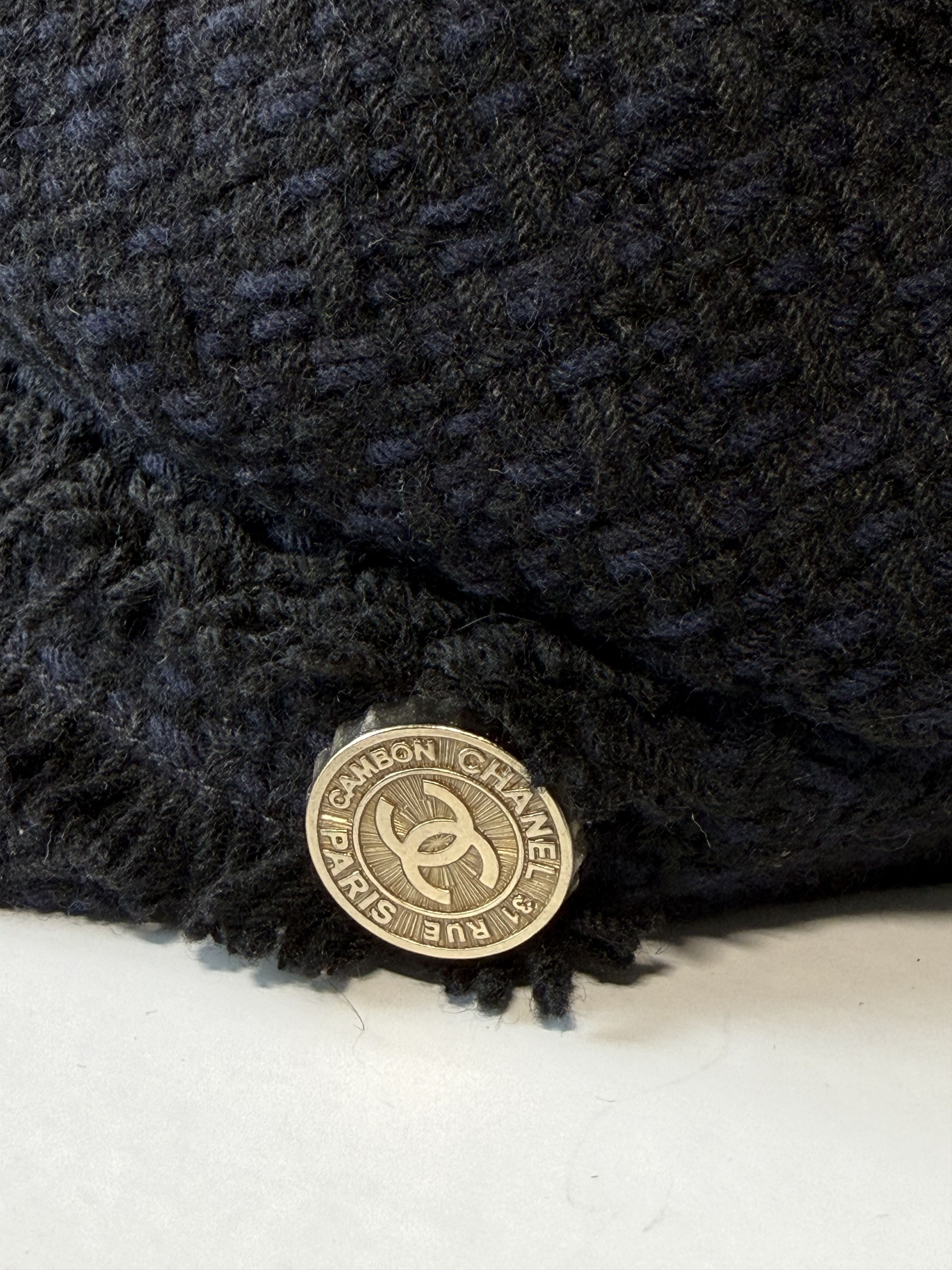 Chanel Chanel Navy Cashmere Wool Tweed Newsboy Cap Size Medium Size ONE SIZE - 6 Thumbnail