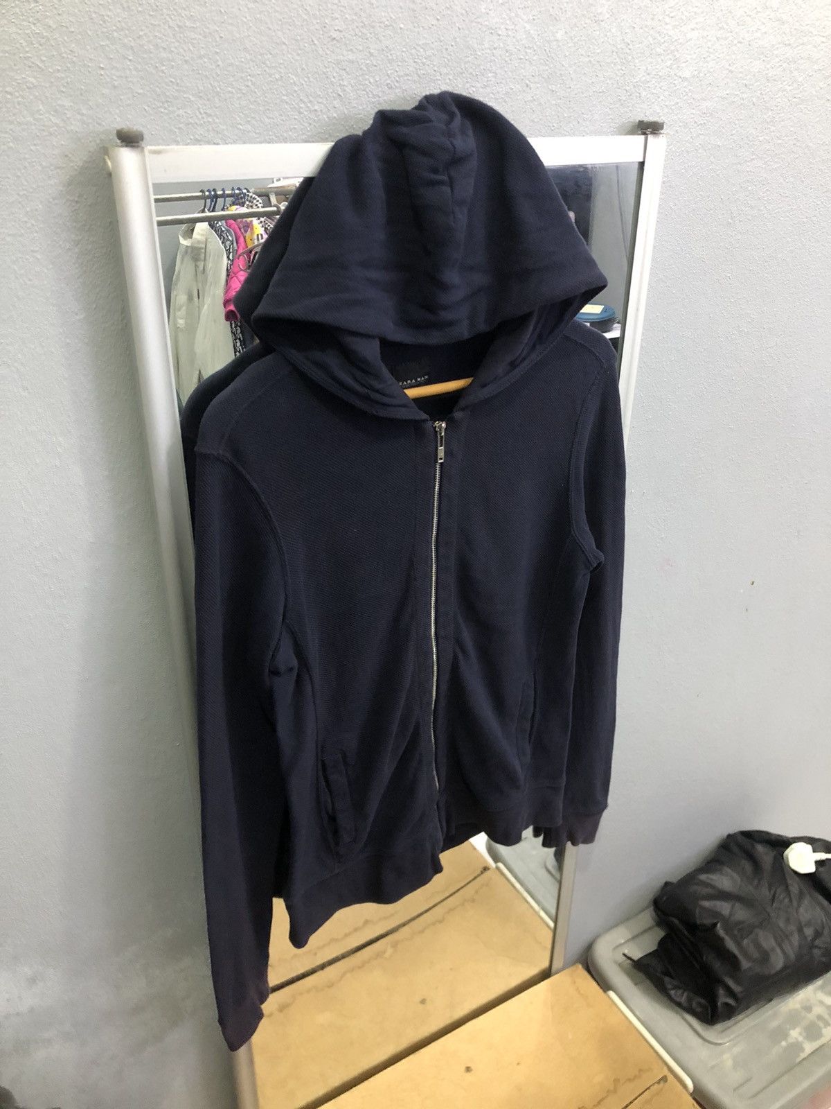 Zara Zara Man Basic Navy Zip Hoodie Basic Collection Size US M / EU 48-50 / 2 - 3 Thumbnail