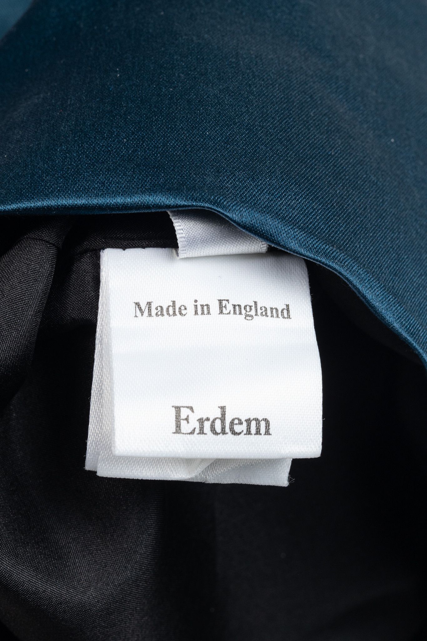 Erdem Erdem Teal Silk Satin Embellished-Yoke Pleated Dress Size S / US 4 / IT 40 - 10 Thumbnail