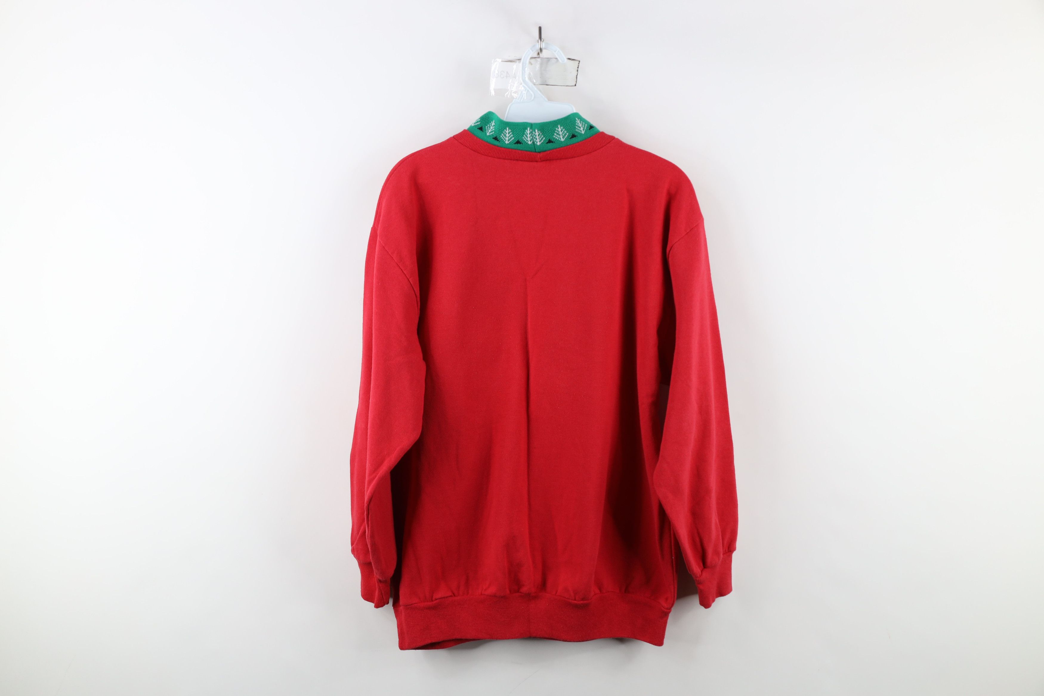 Vintage Vintage 90s Streetwear Christmas Mock Neck Sweatshirt Red Size M / US 6-8 / IT 42-44 - 12 Thumbnail